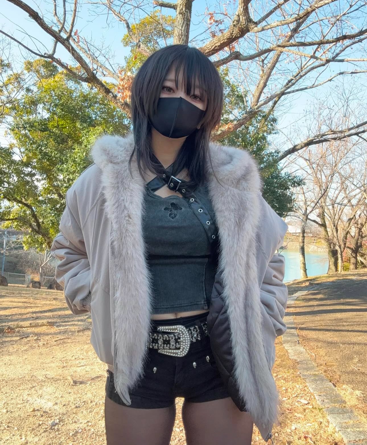 gibous snake cross neck belt 2way