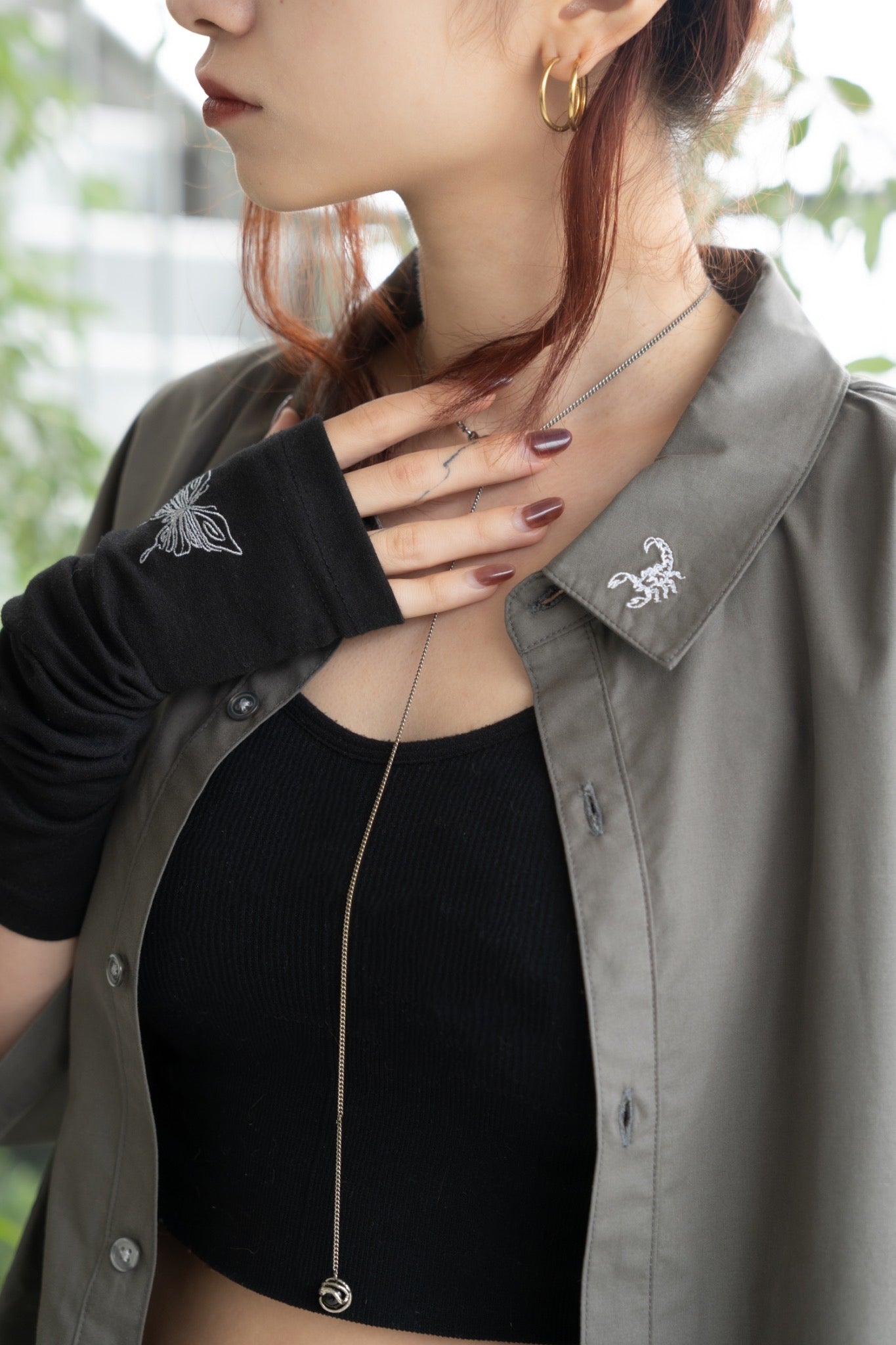 gibous scorpion short sleeve shirt dark gray