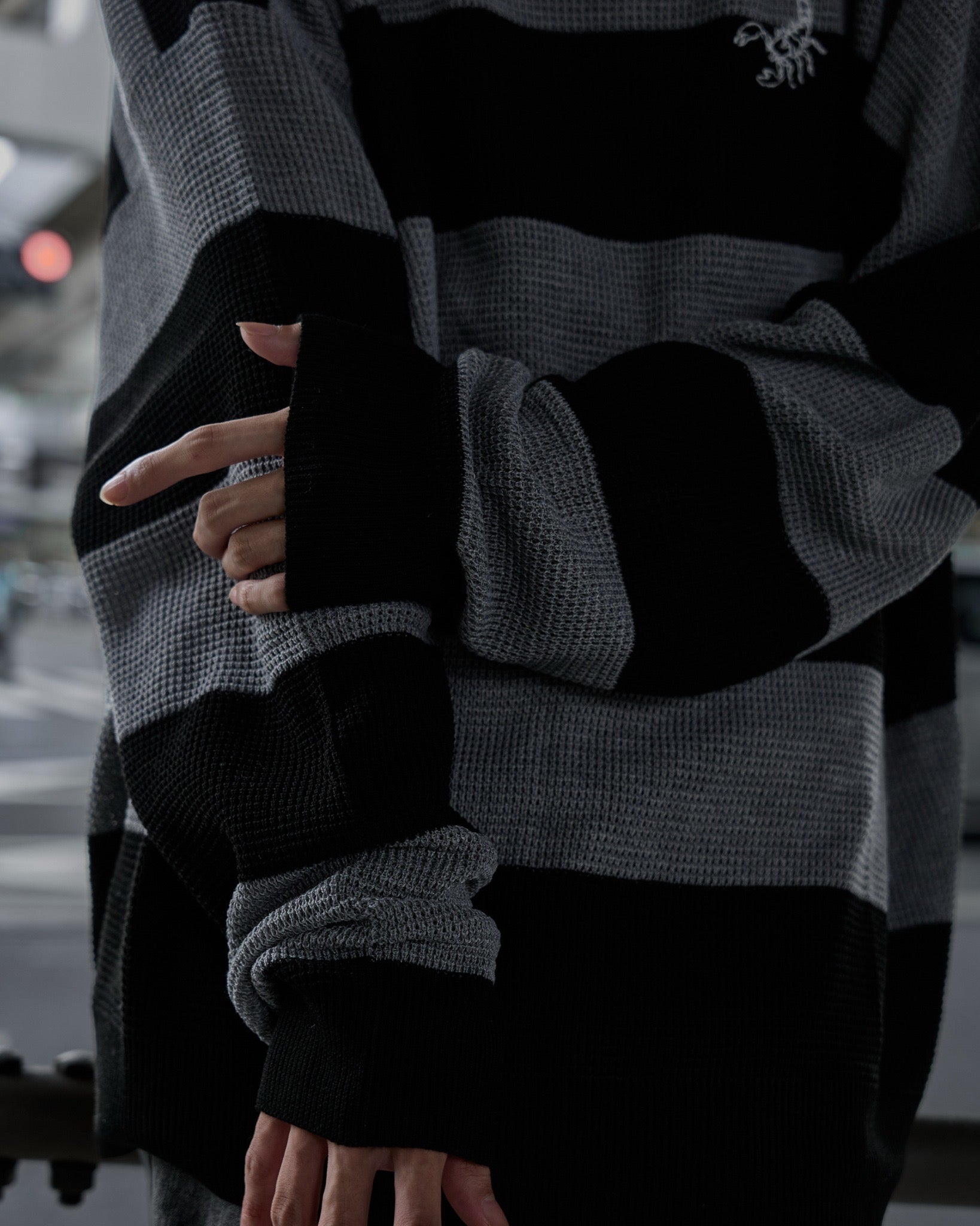 【再販】gibous scorpion mesh chuck border tops grey×black