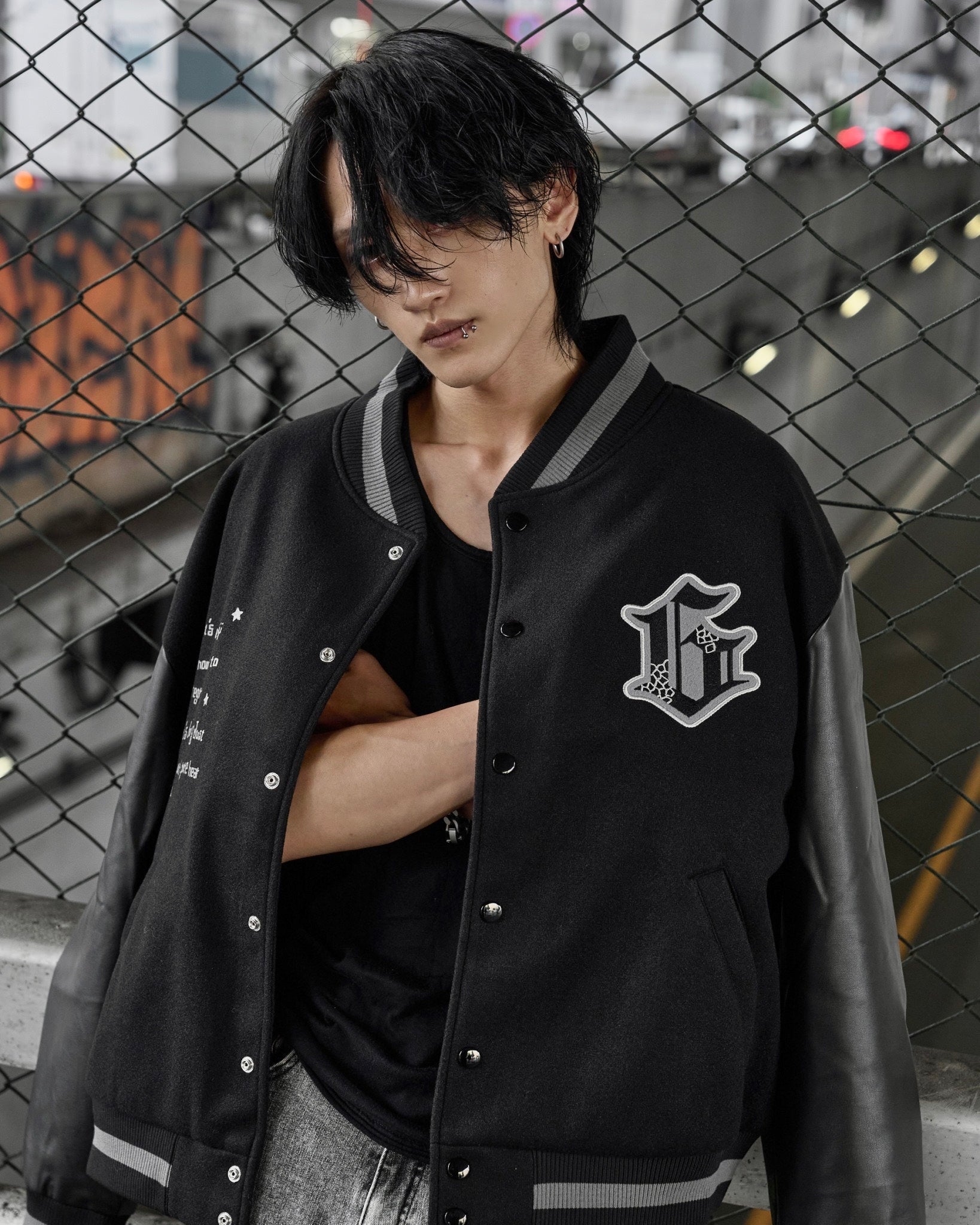 【再販】gibous G snake cross dark stadium jacket