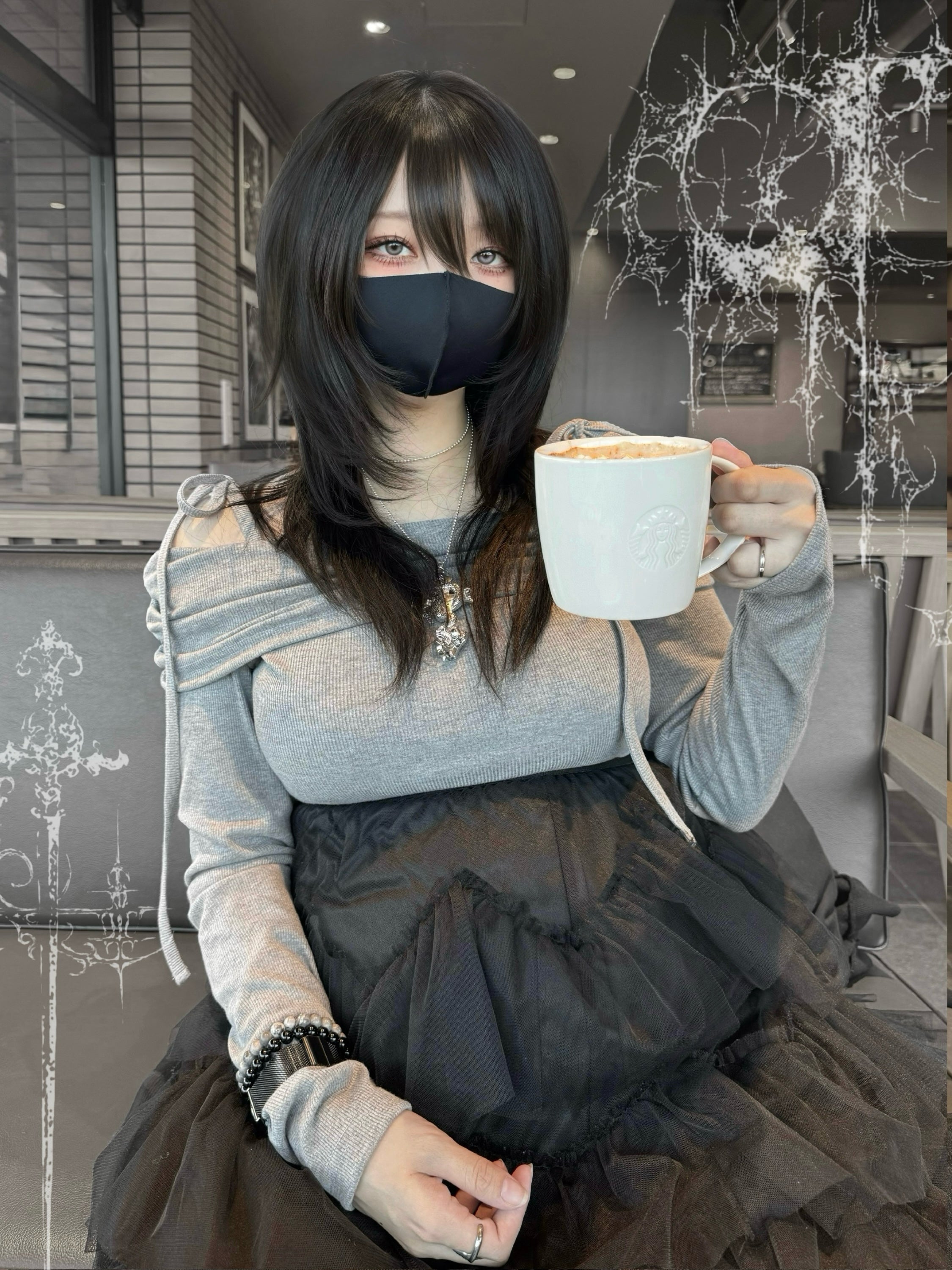 gibous snake cross pierce stock necklace silver