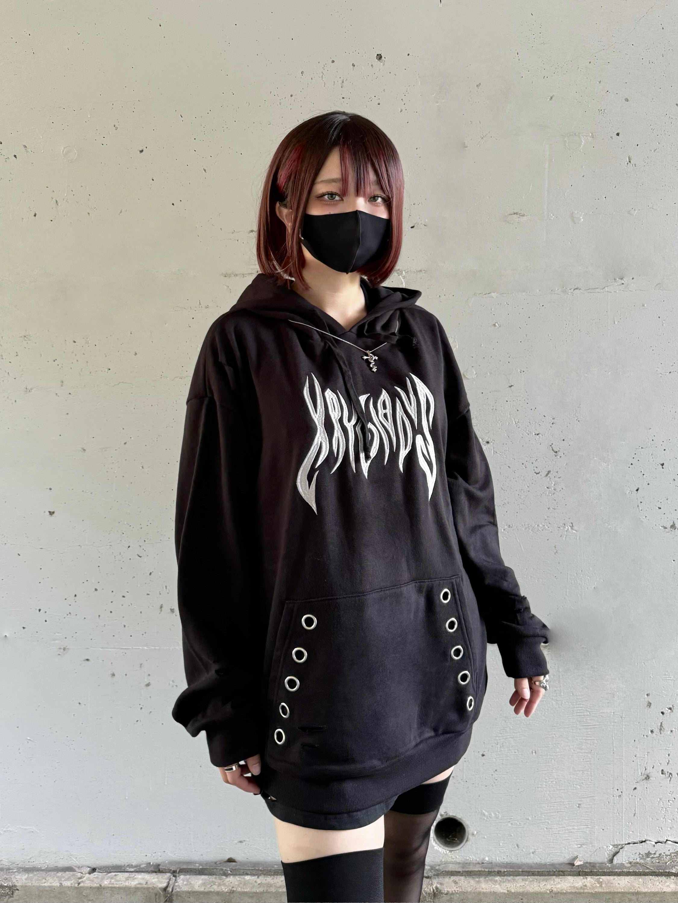 gibous×kry eyelet punk parker