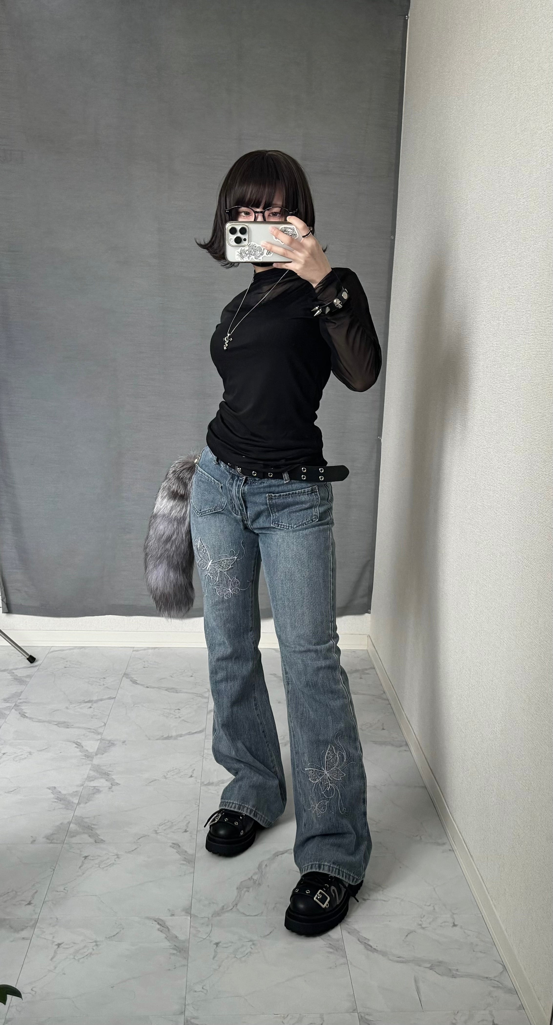【再販】gibous tattoo sheer tops