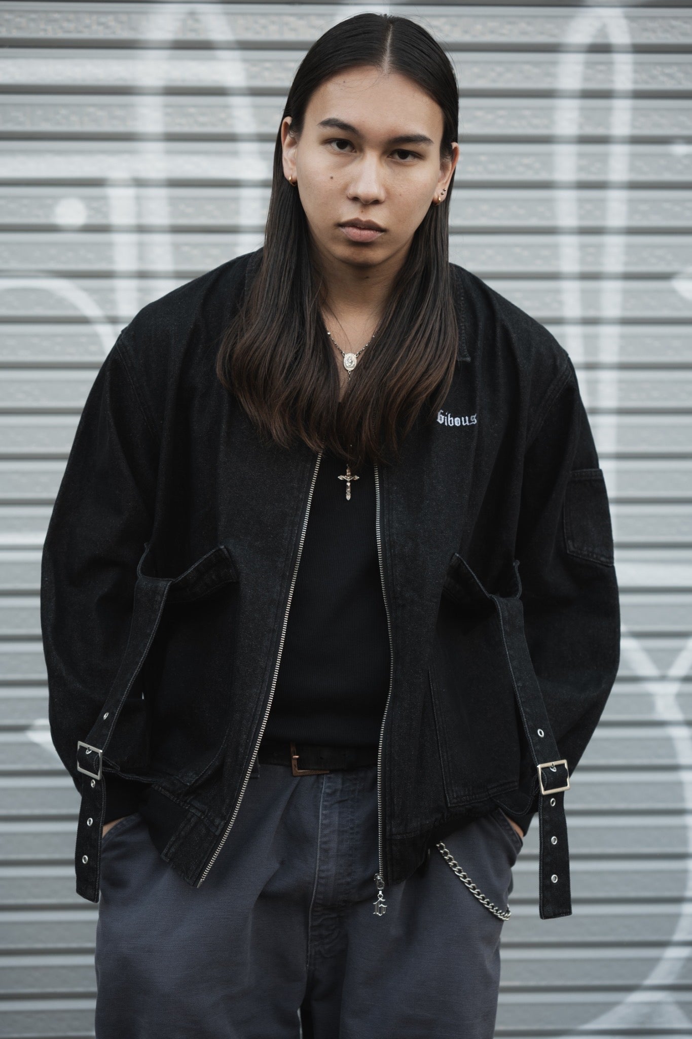 【再販】gibous snake scorpion denim belt jacket