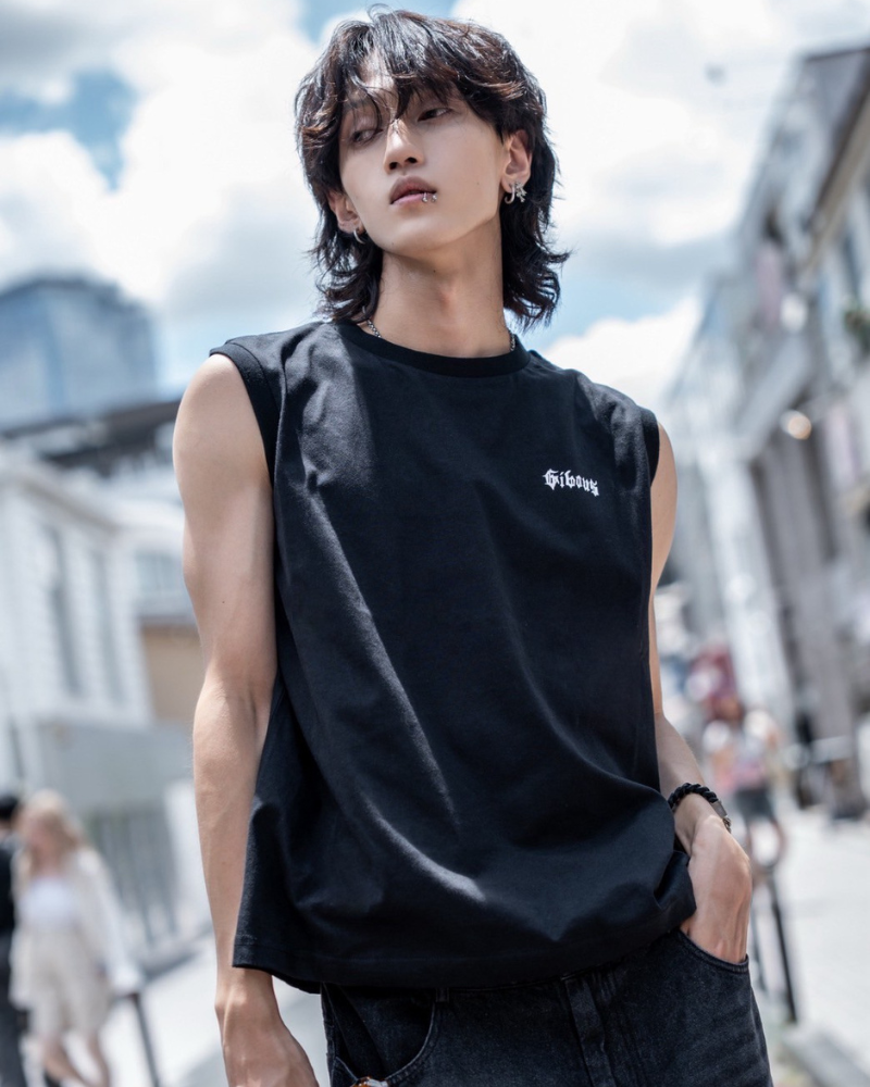 gibous snake scorpion Sleeveless T shirt black