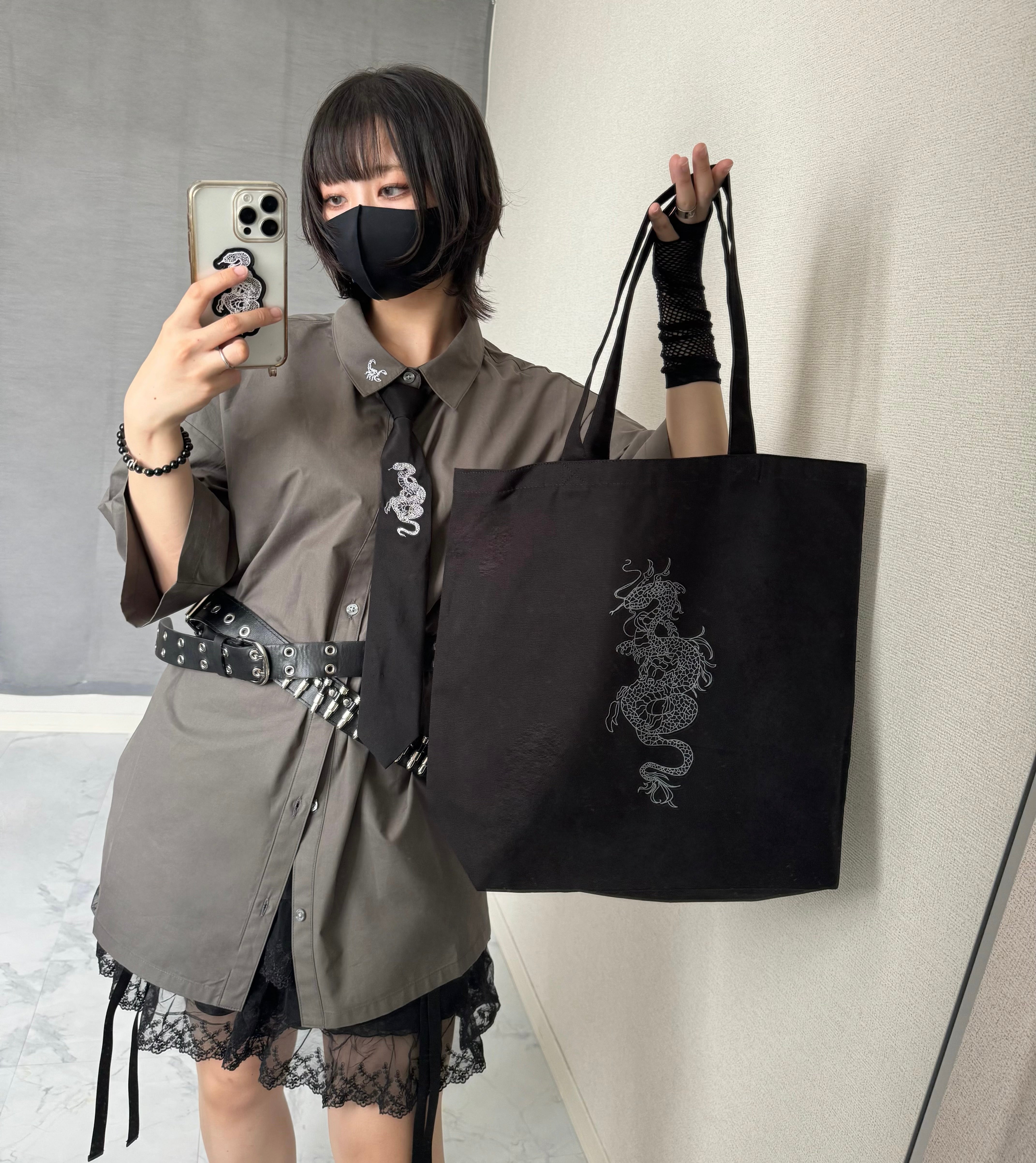 gibous doragon scorpion tote bag 6color
