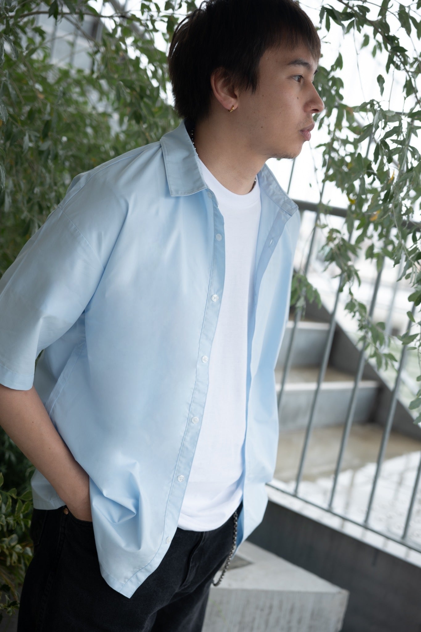 gibous scorpion short sleeve shirt blue