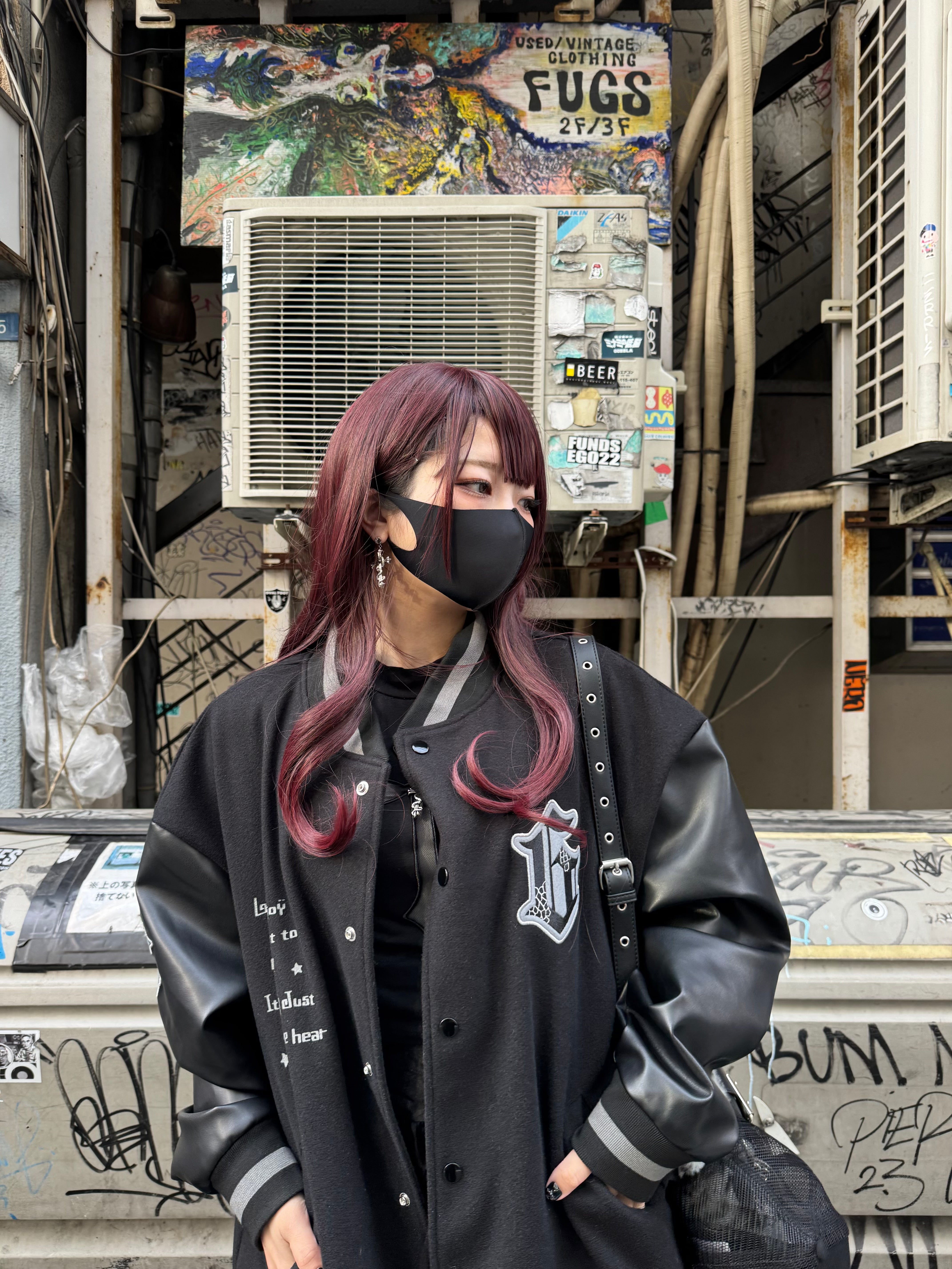 【再販】gibous G snake cross dark stadium jacket