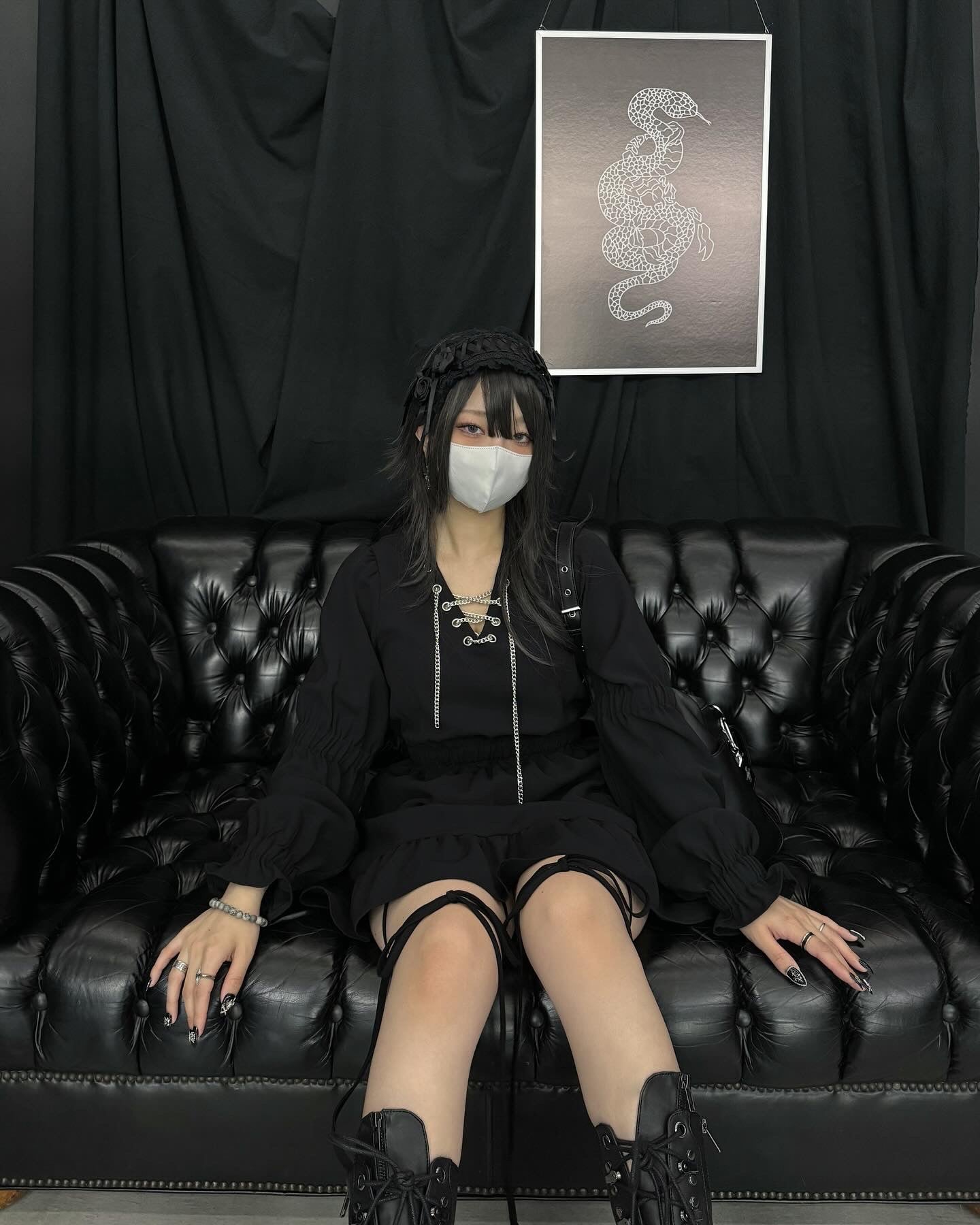 【再販】gibous chain puff sleeves onepiece