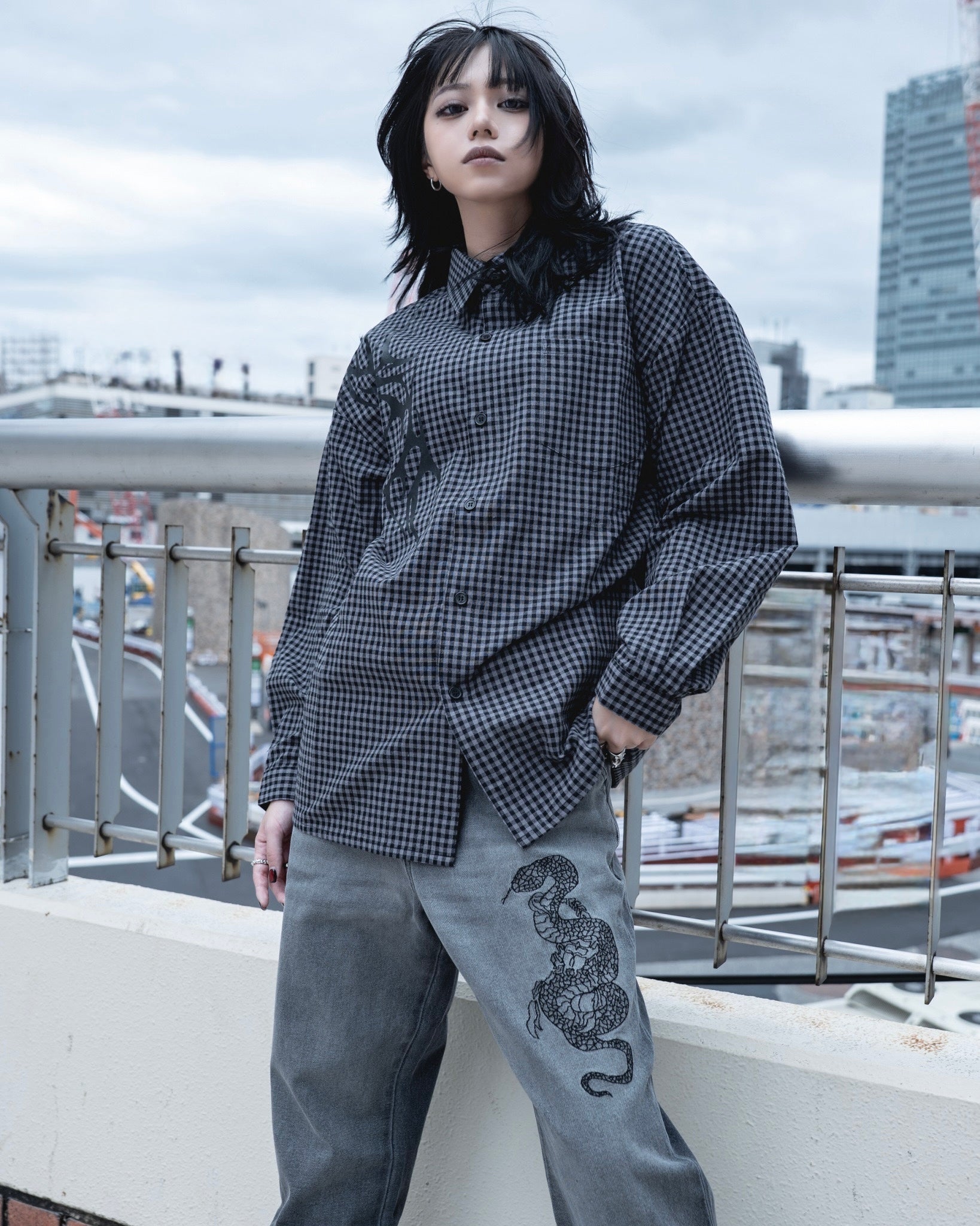 【再販】gibous snake scorpion smokey gradation denim