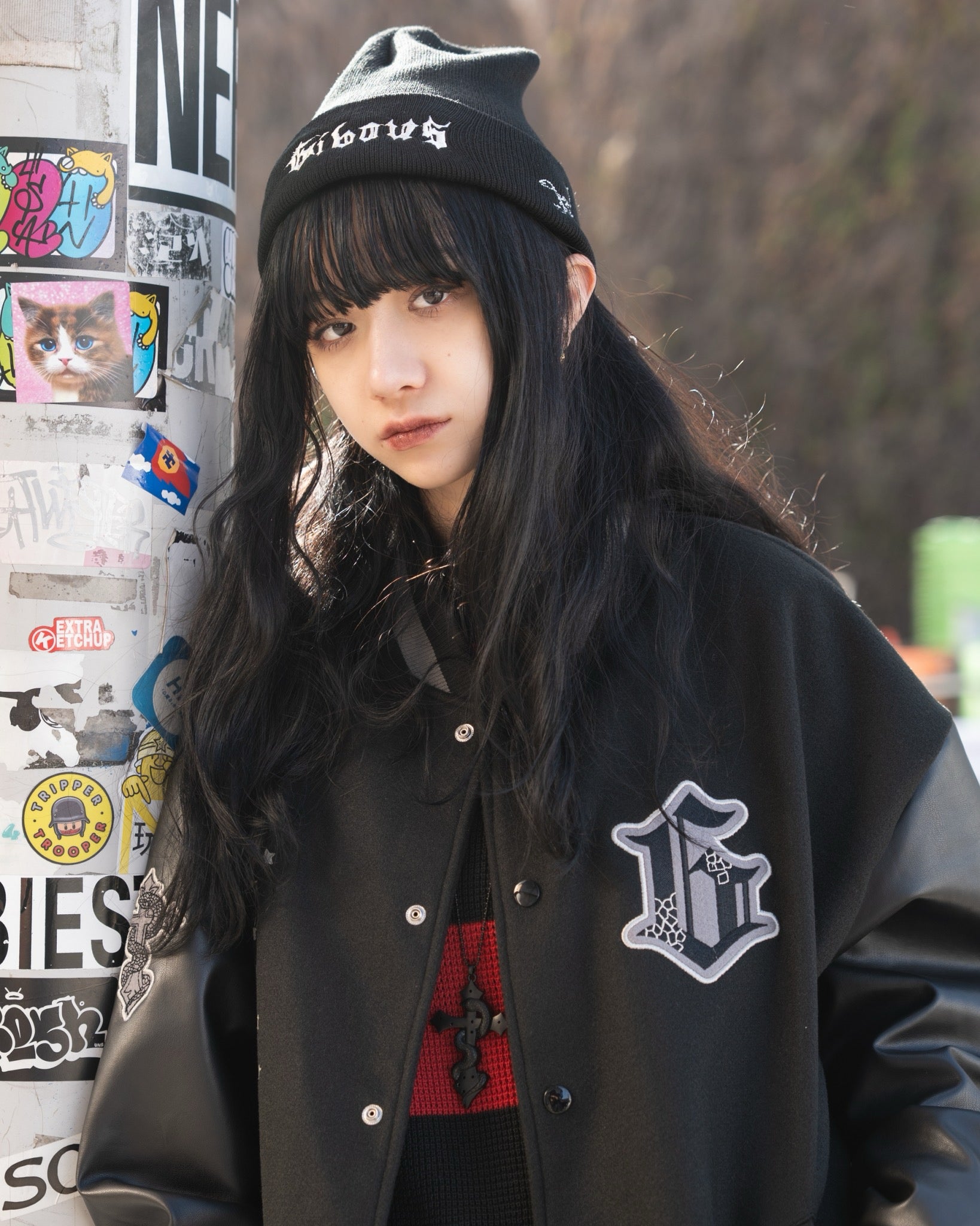 【再販】gibous G snake cross dark stadium jacket