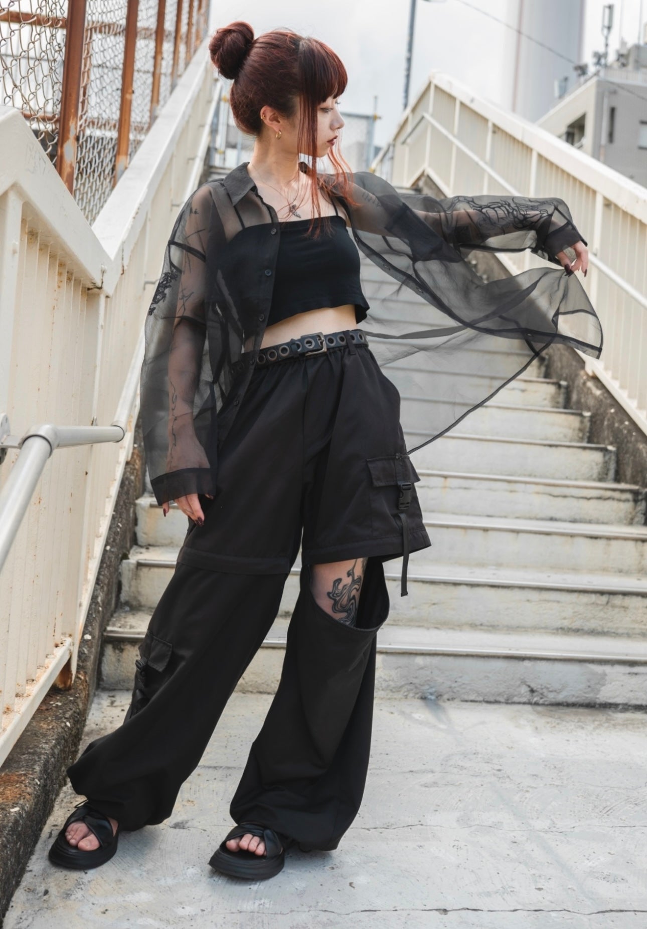 【再販】gibous scorpion zipper cargo trousers black