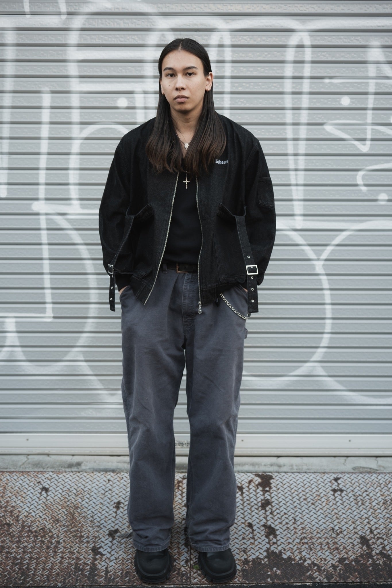 【再販】gibous snake scorpion denim belt jacket