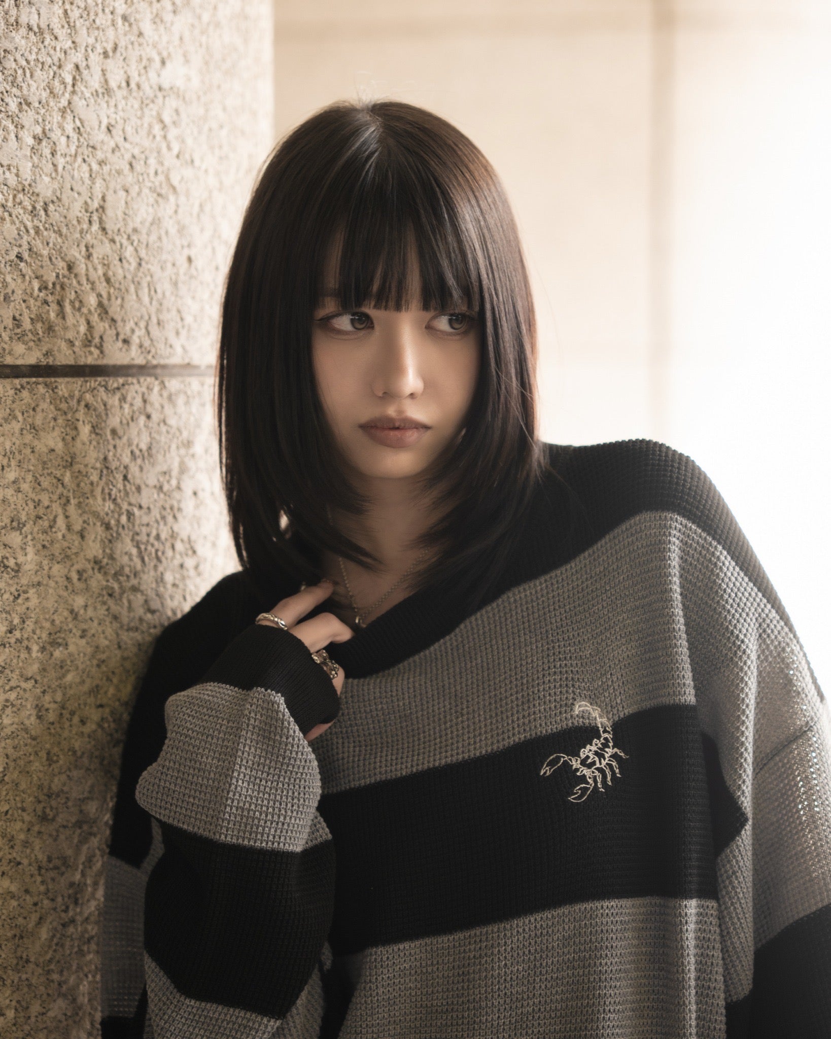 【再販】gibous scorpion mesh chuck border tops grey×black