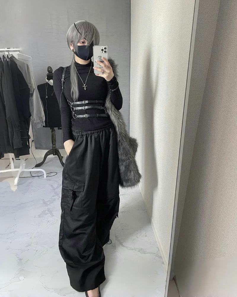 ファッション 通販 再販】gibous scorpion black trousers cargo zipper パンツ