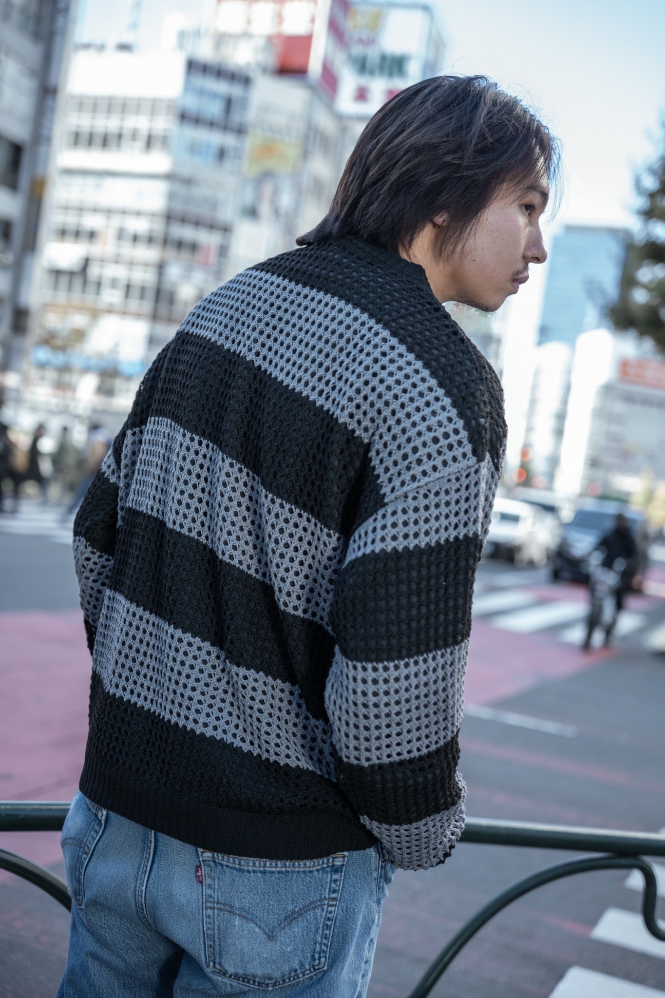 gibous snake cross border mesh knit