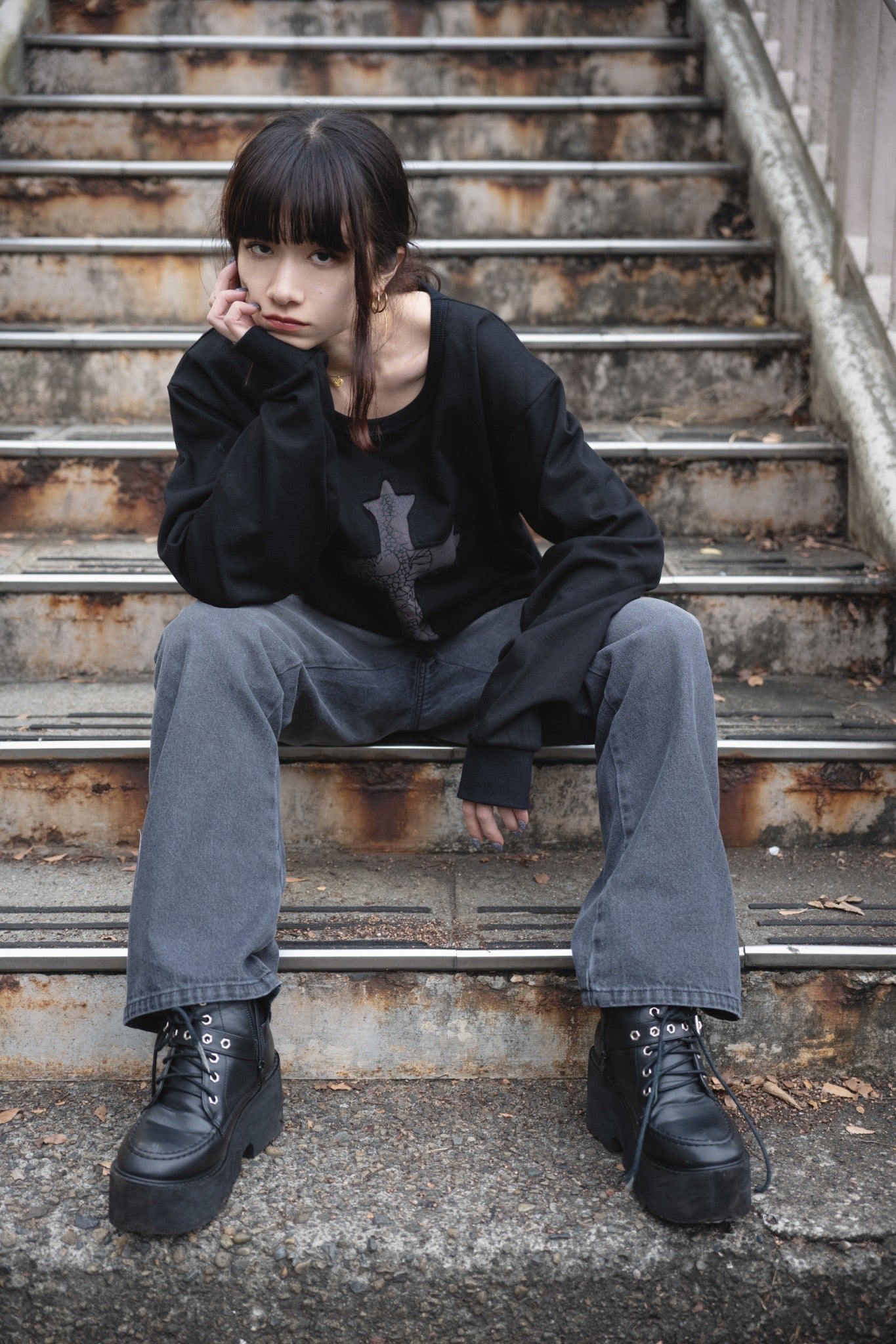 【再販】gibous snake scorpion smokey gradation denim