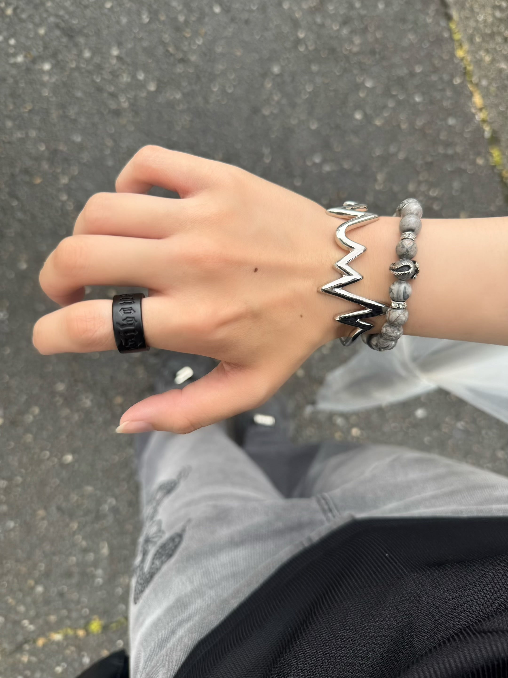 gibous gothic logo ring black