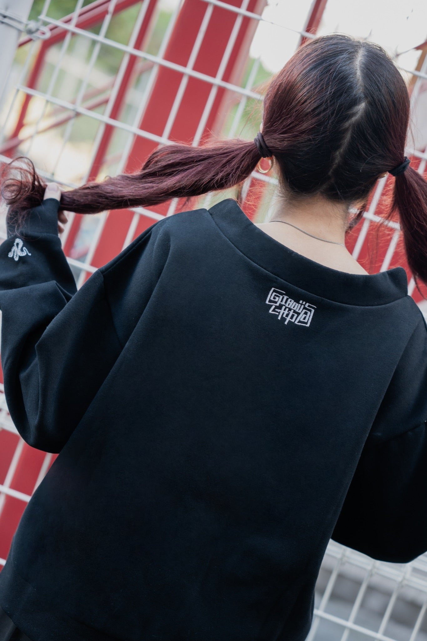 gibous×lhp sweat cardigan black