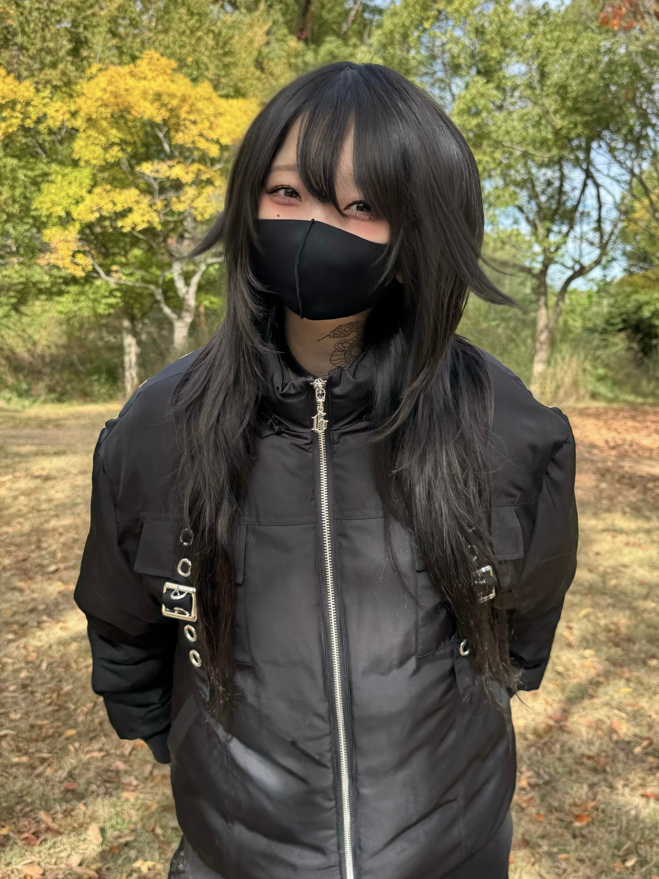 gibous warm padded 3way fur blouson