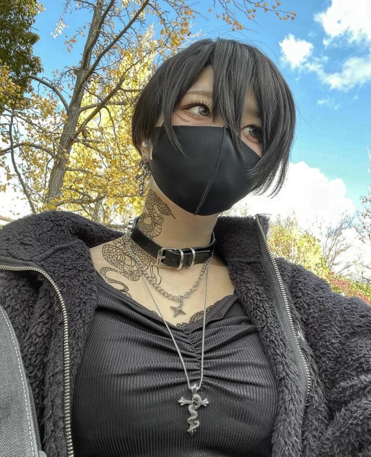 【再販】gibous snake star necklace