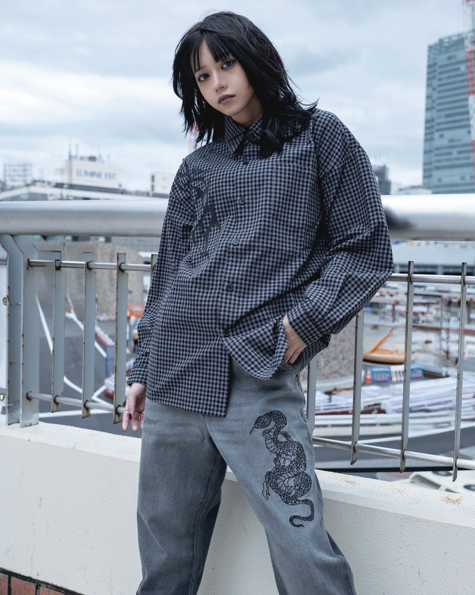 【再販】gibous snake scorpion smokey gradation denim