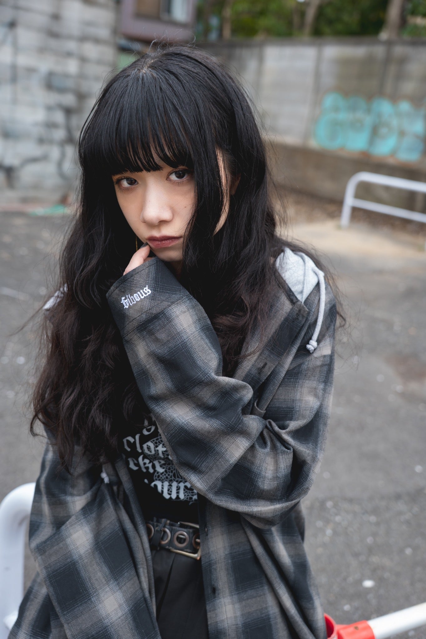 【再販】gibous snake scorpion check shirt hoodie