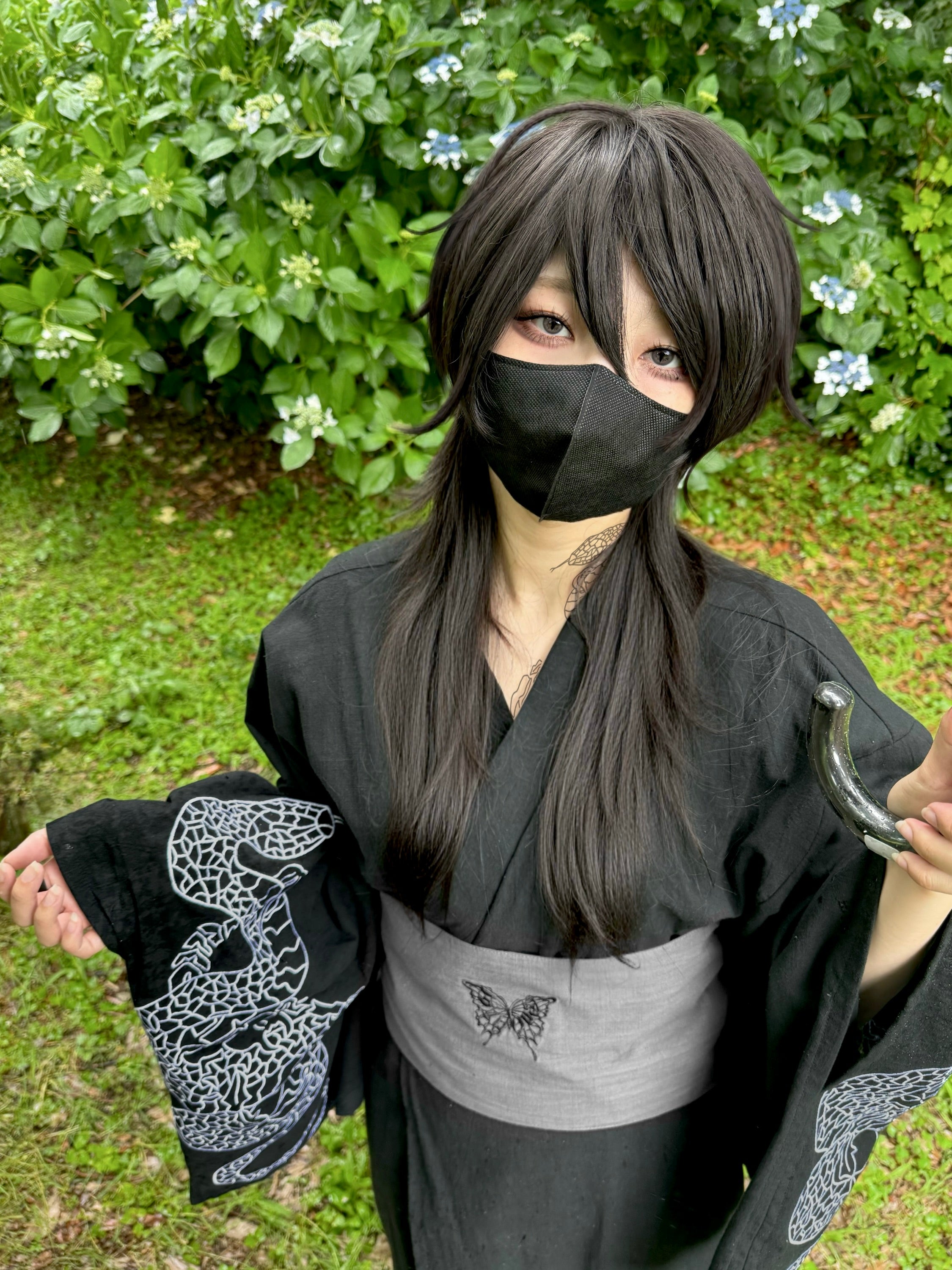 【再販】gibous dark snake yukata black