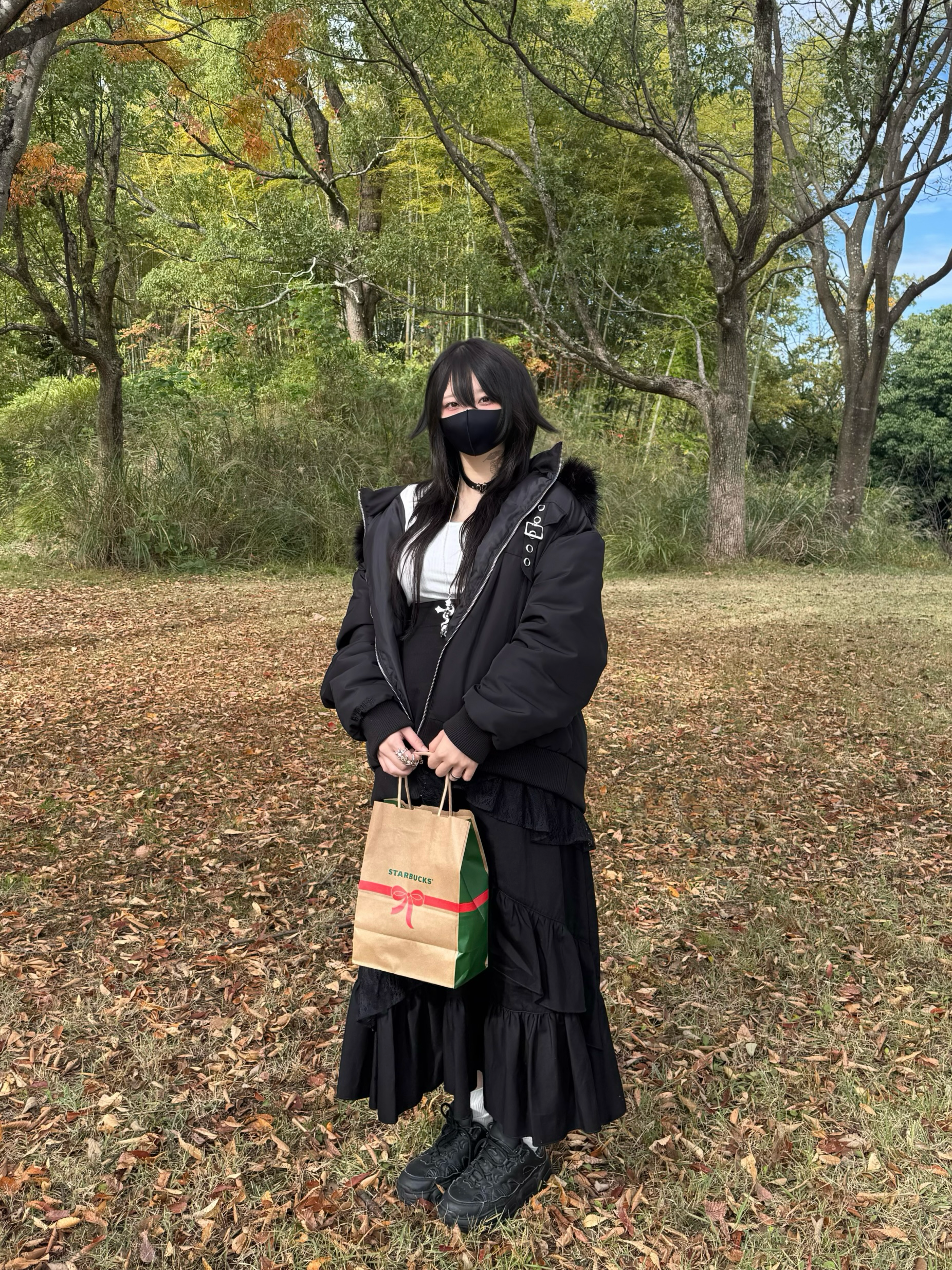 gibous warm padded 3way fur blouson