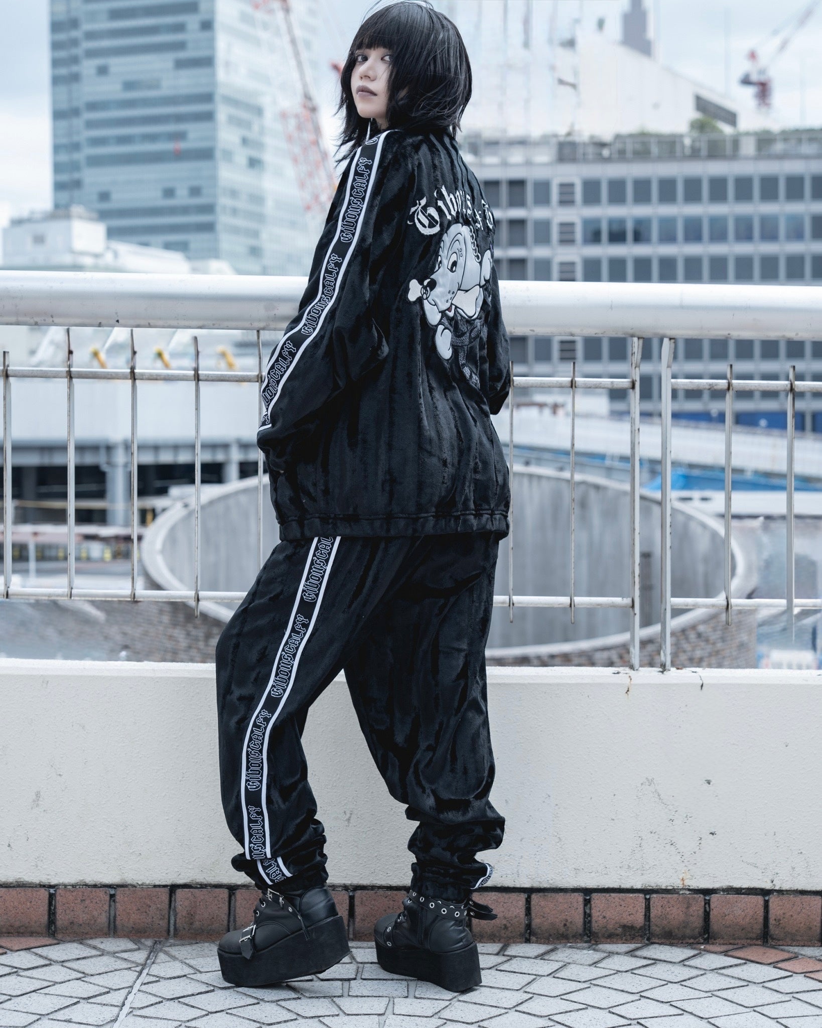 【受注生産】gibous×GALFY velour track jacket set up