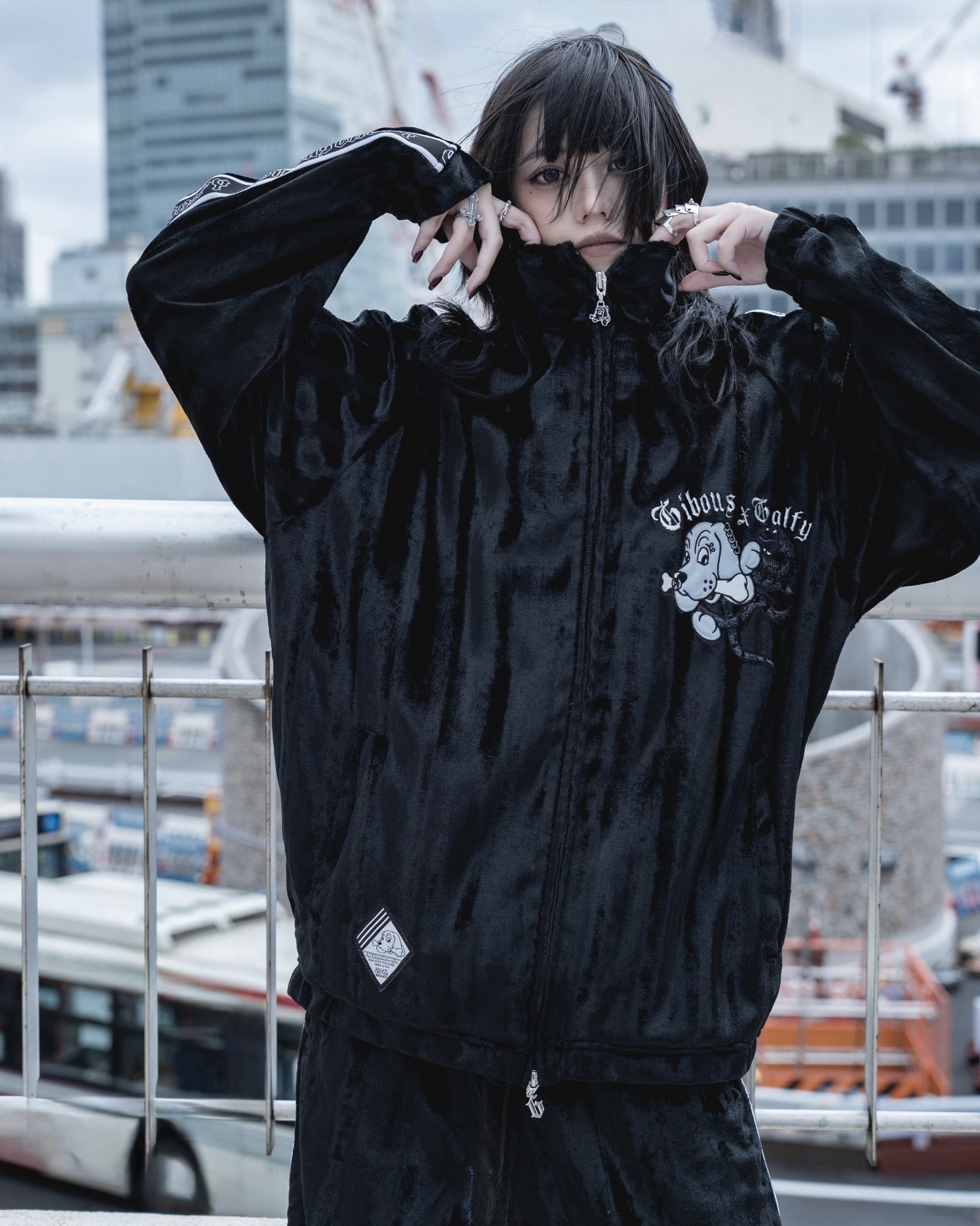 【受注生産】gibous×GALFY velour track jacket set up