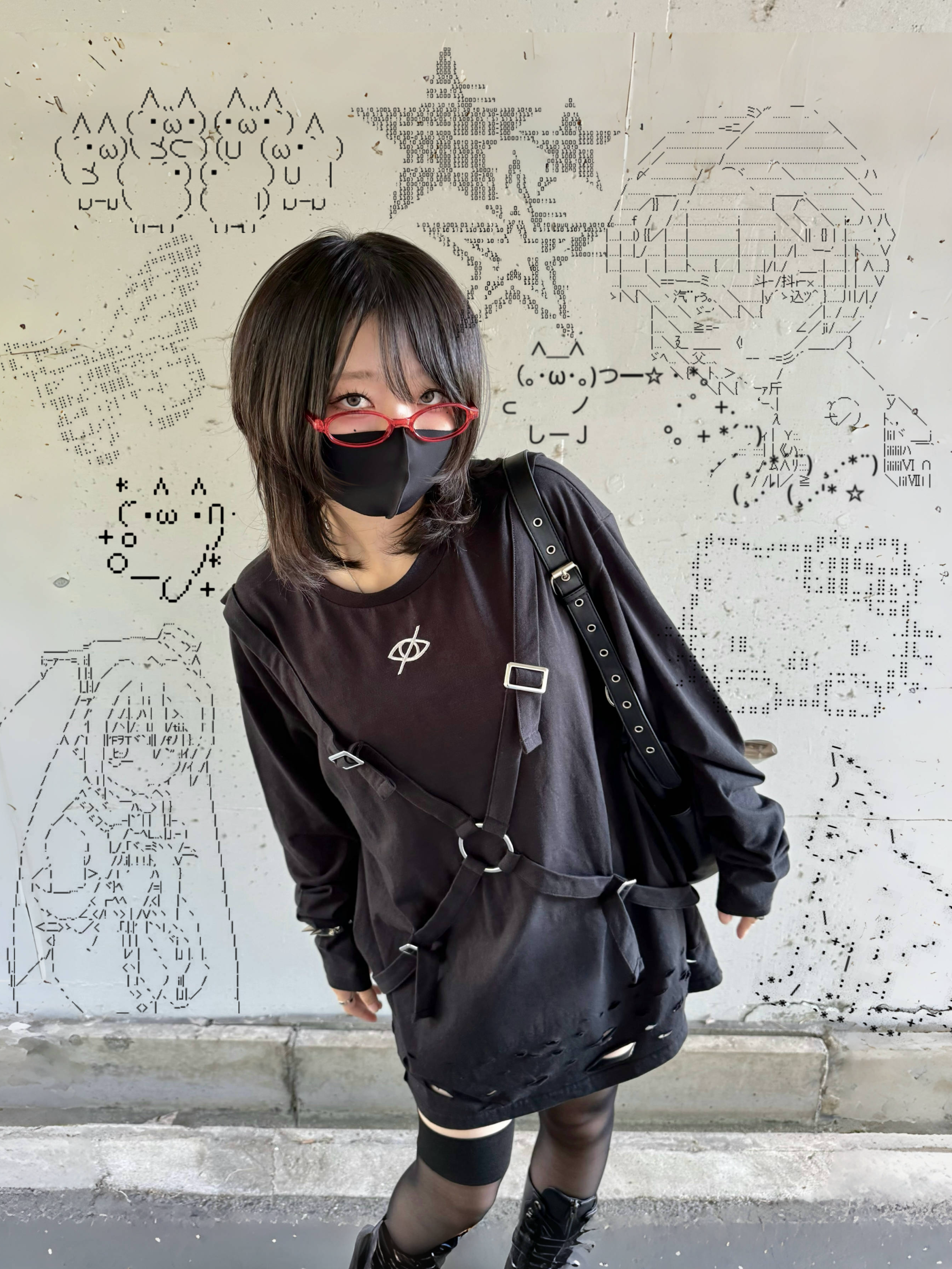 gibous×kry cross belt long t shirt