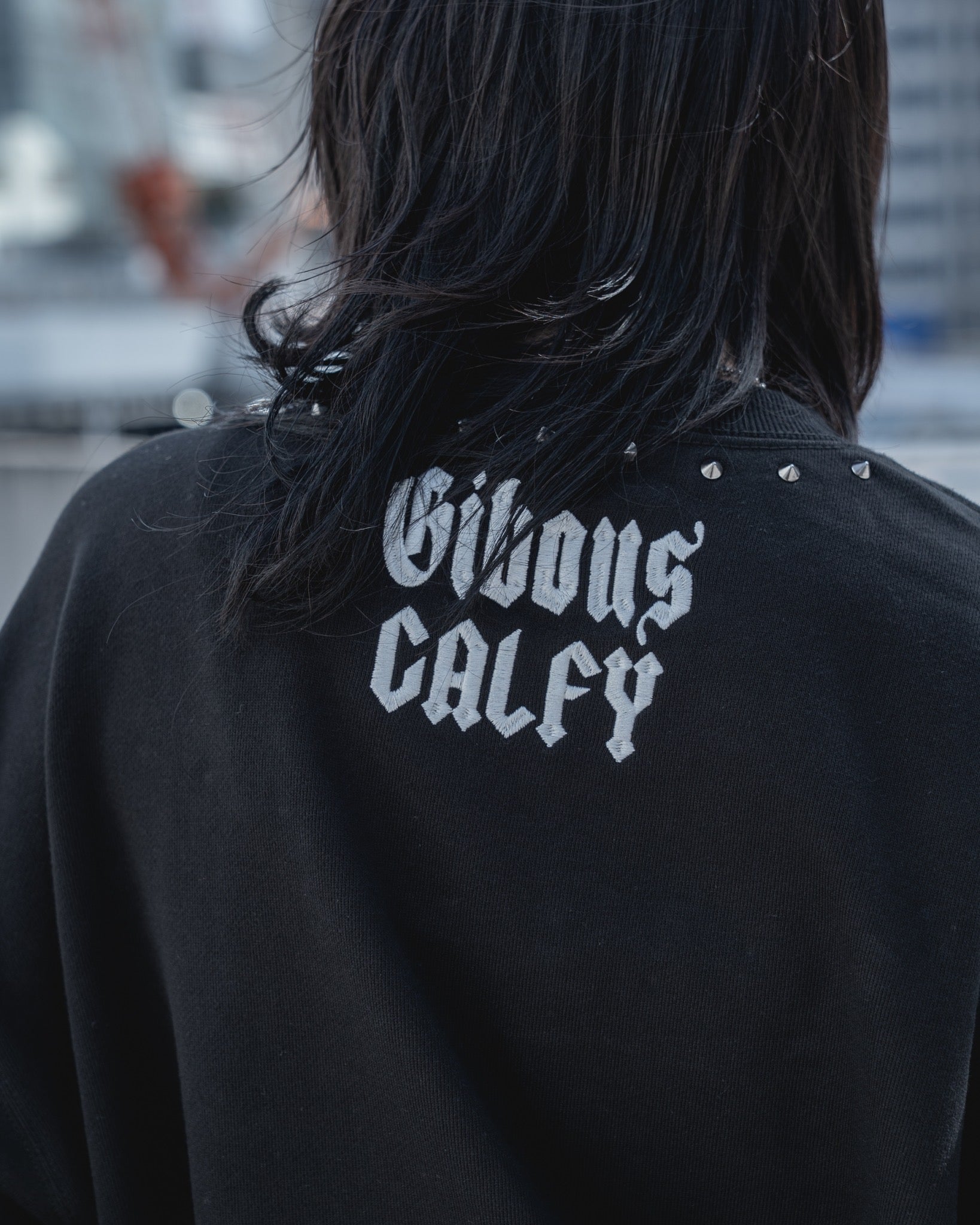 【受注生産】gibous×GALFY snake dog damage studs trainer black