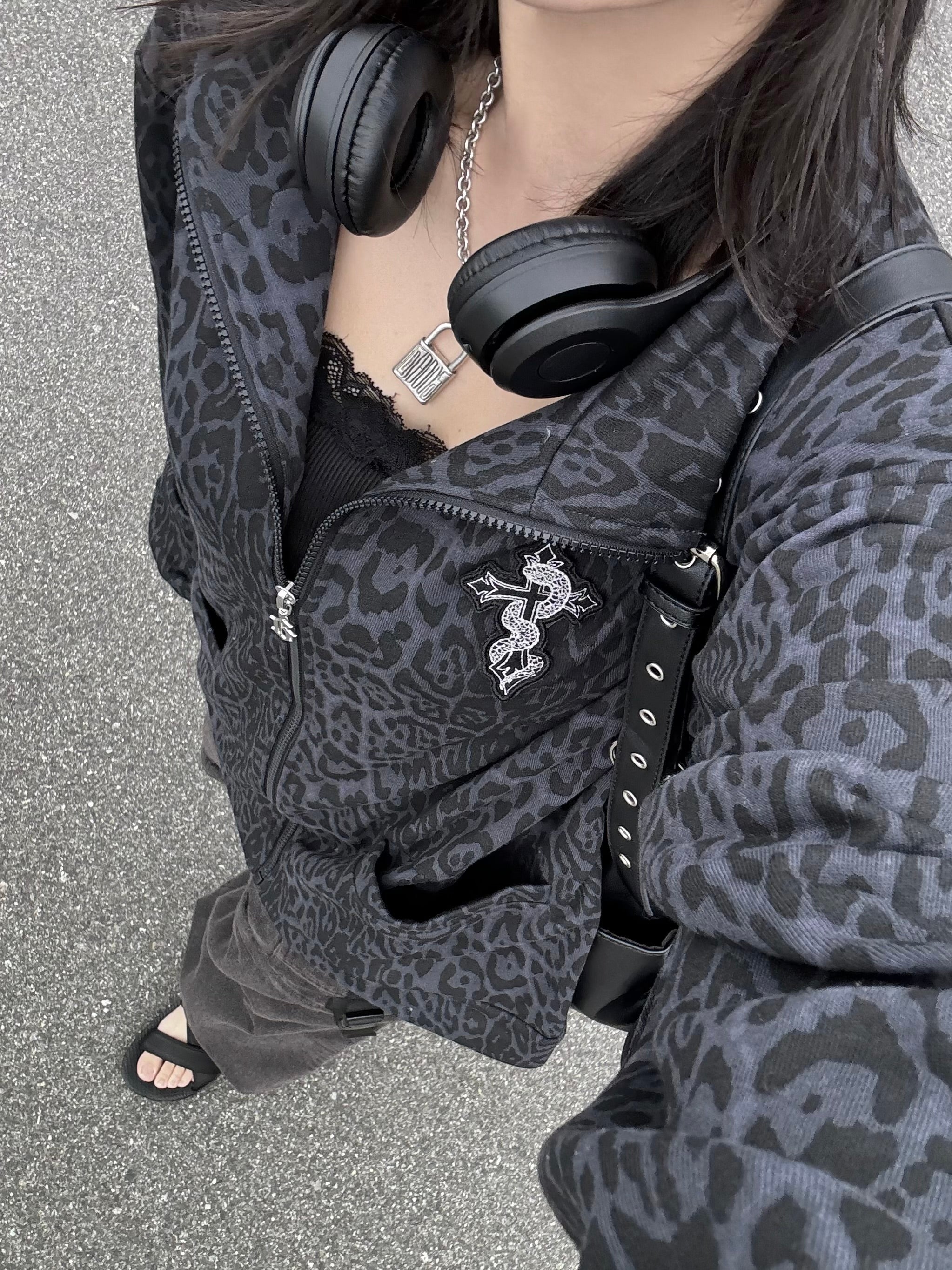gibous snake cross leopard jacket
