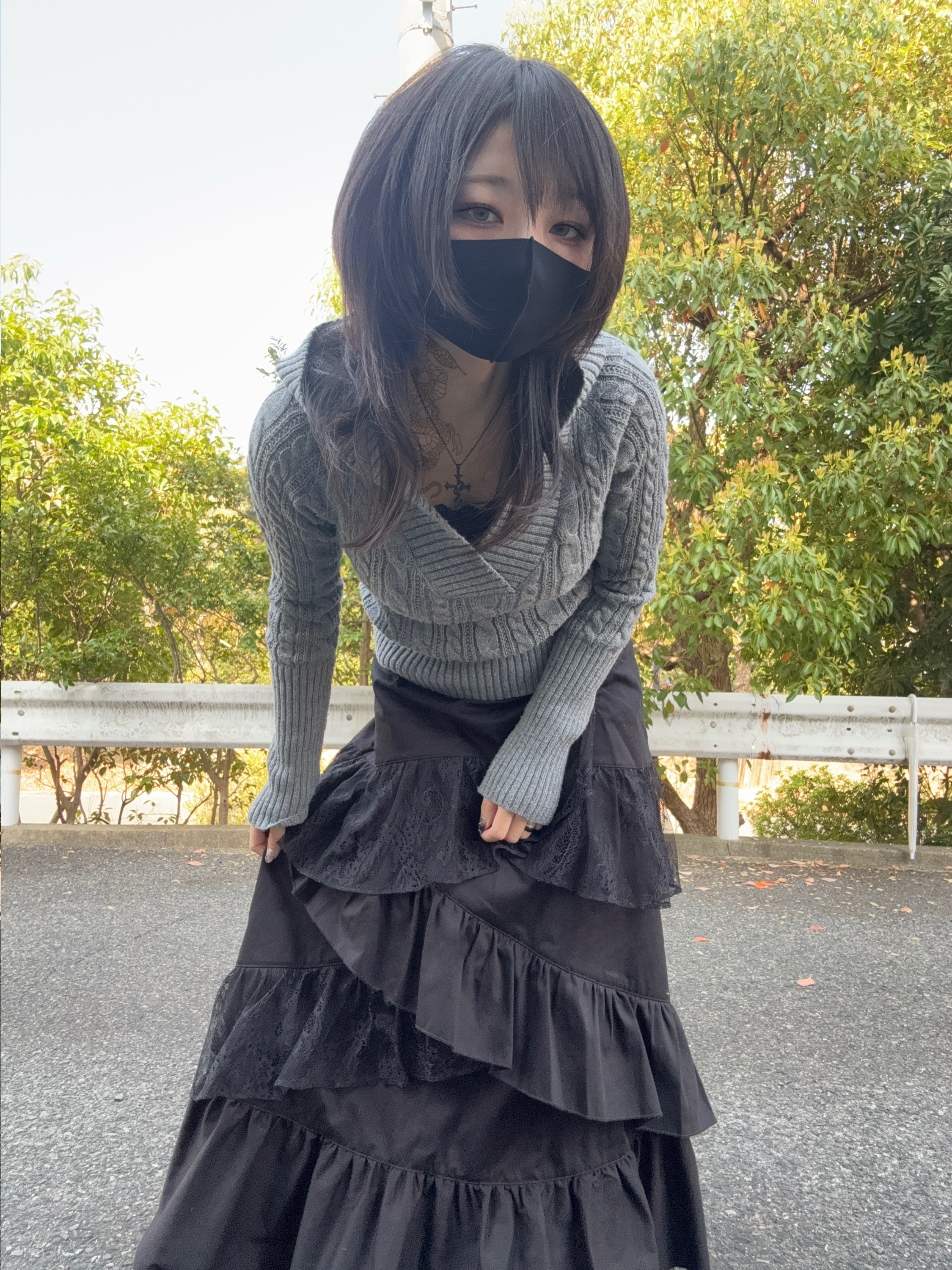 【再販】gibous frill lace long skirt