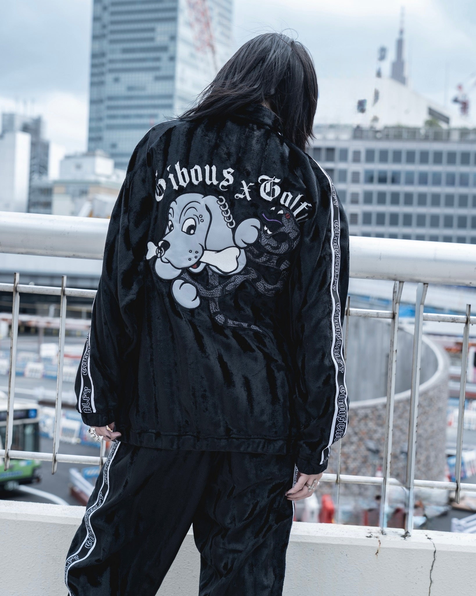 【受注生産】gibous×GALFY velour track jacket set up