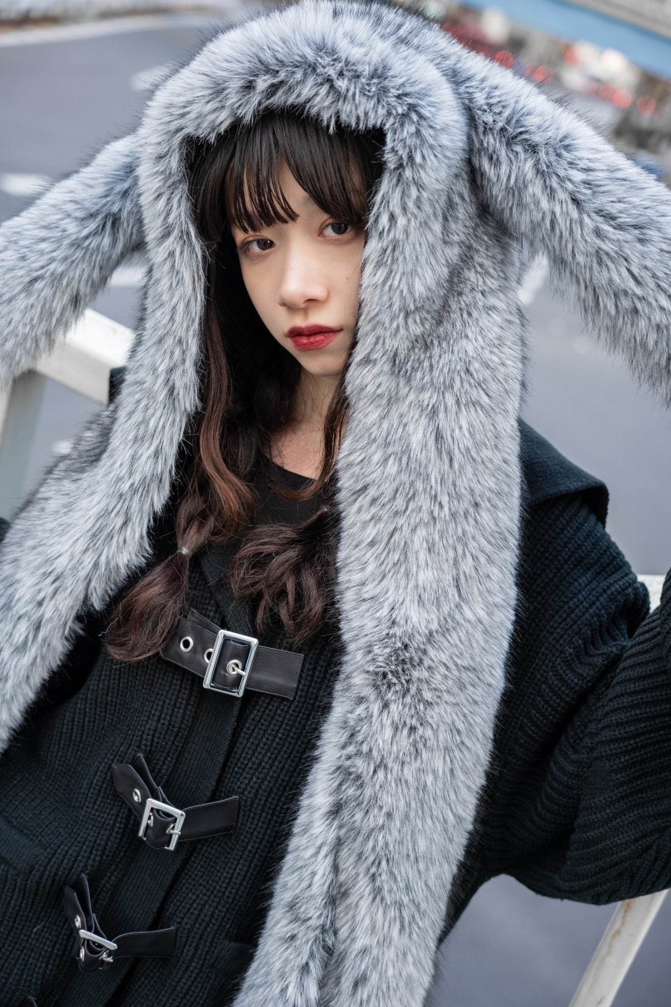 gibous×dependoll rabbit milky fur muffler