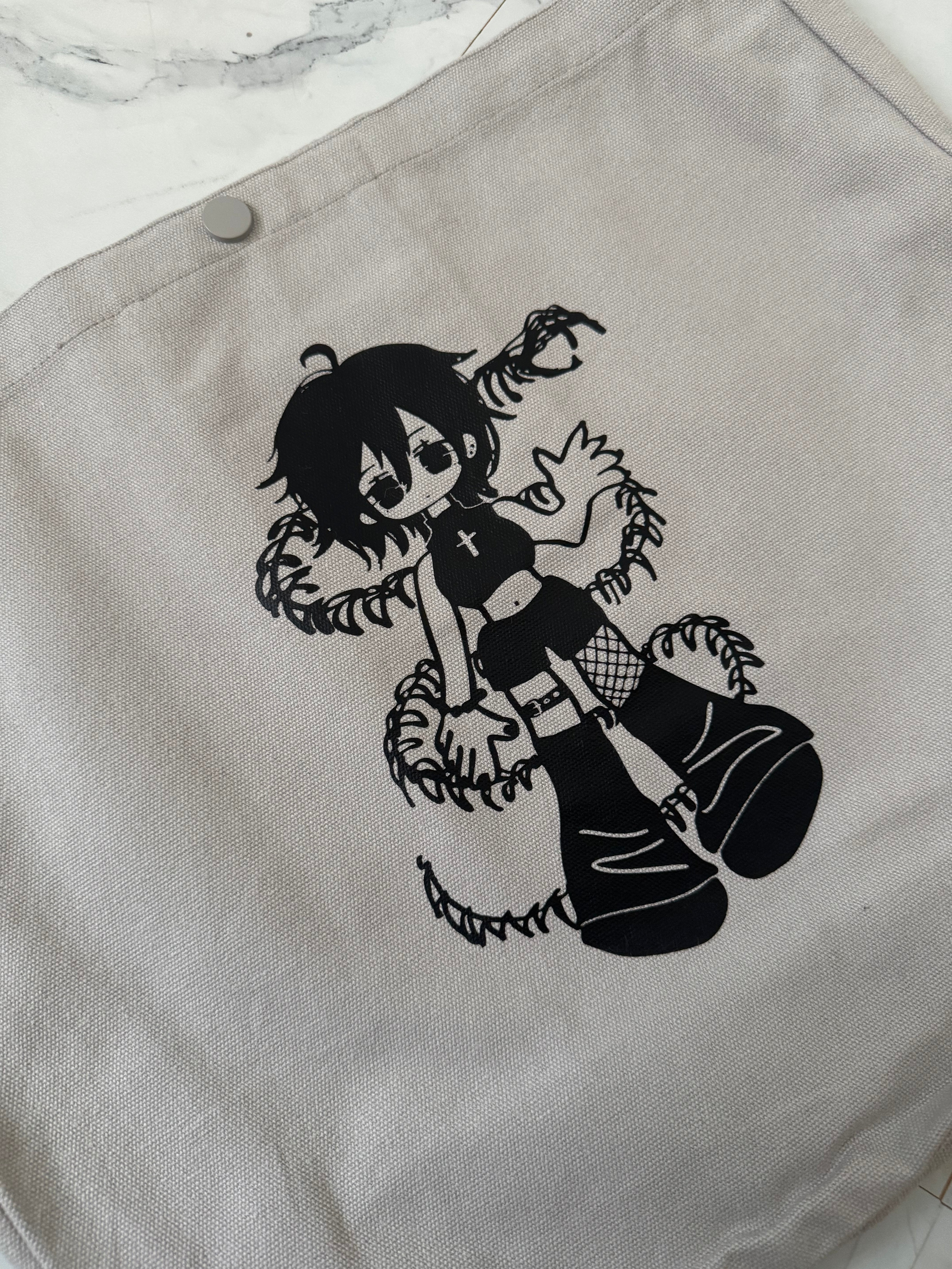 gibous snake bone girl newspaper bag