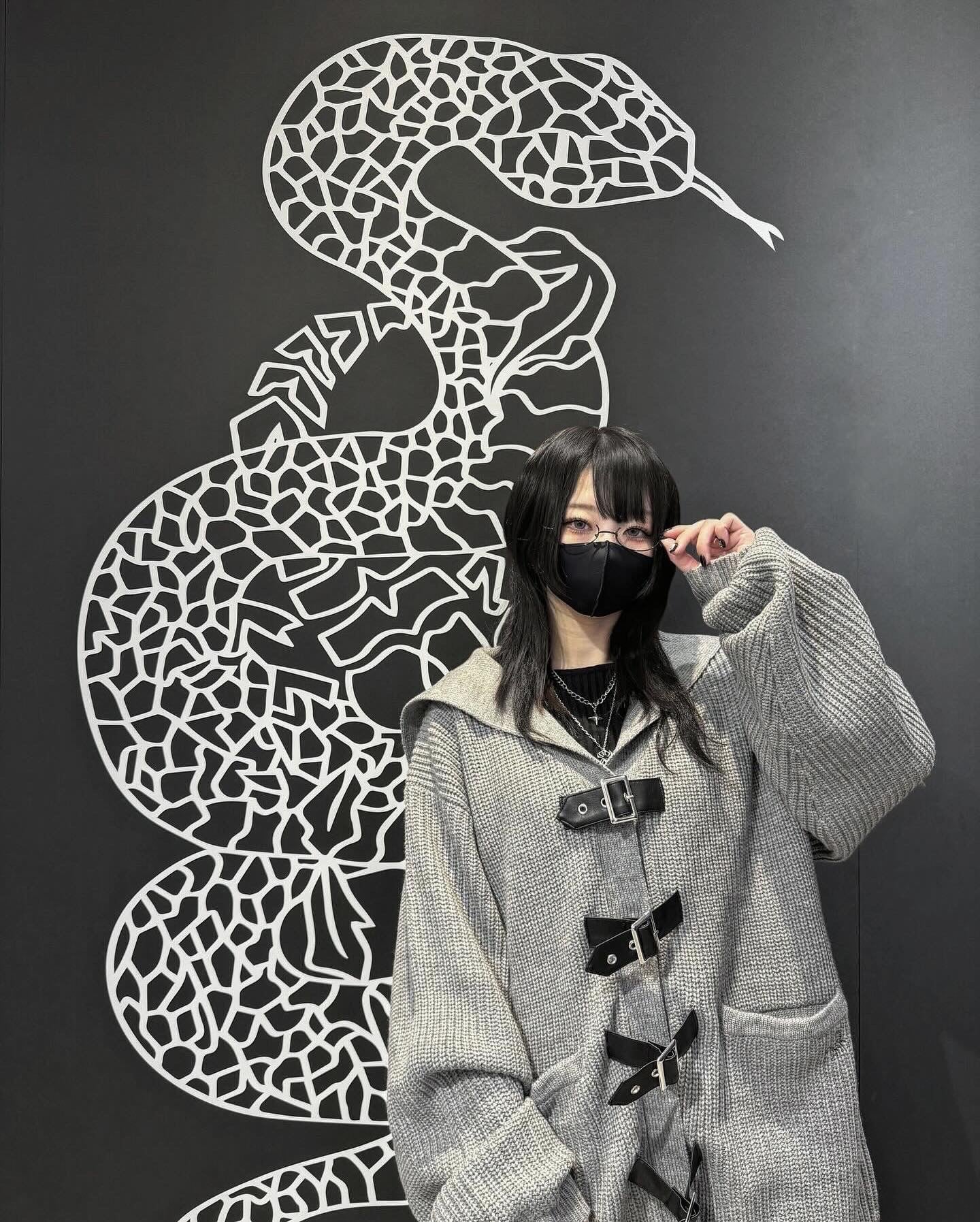 【再販】gibous knit belt sailor cardigan gray