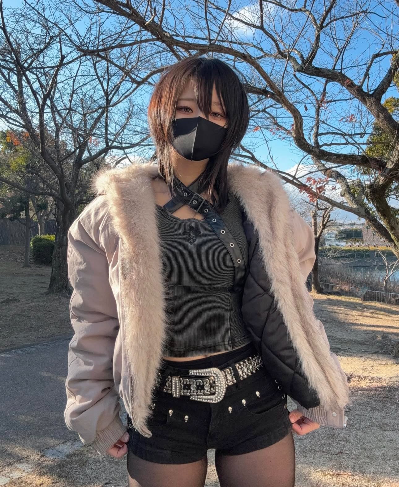 gibous snake cross neck belt 2way