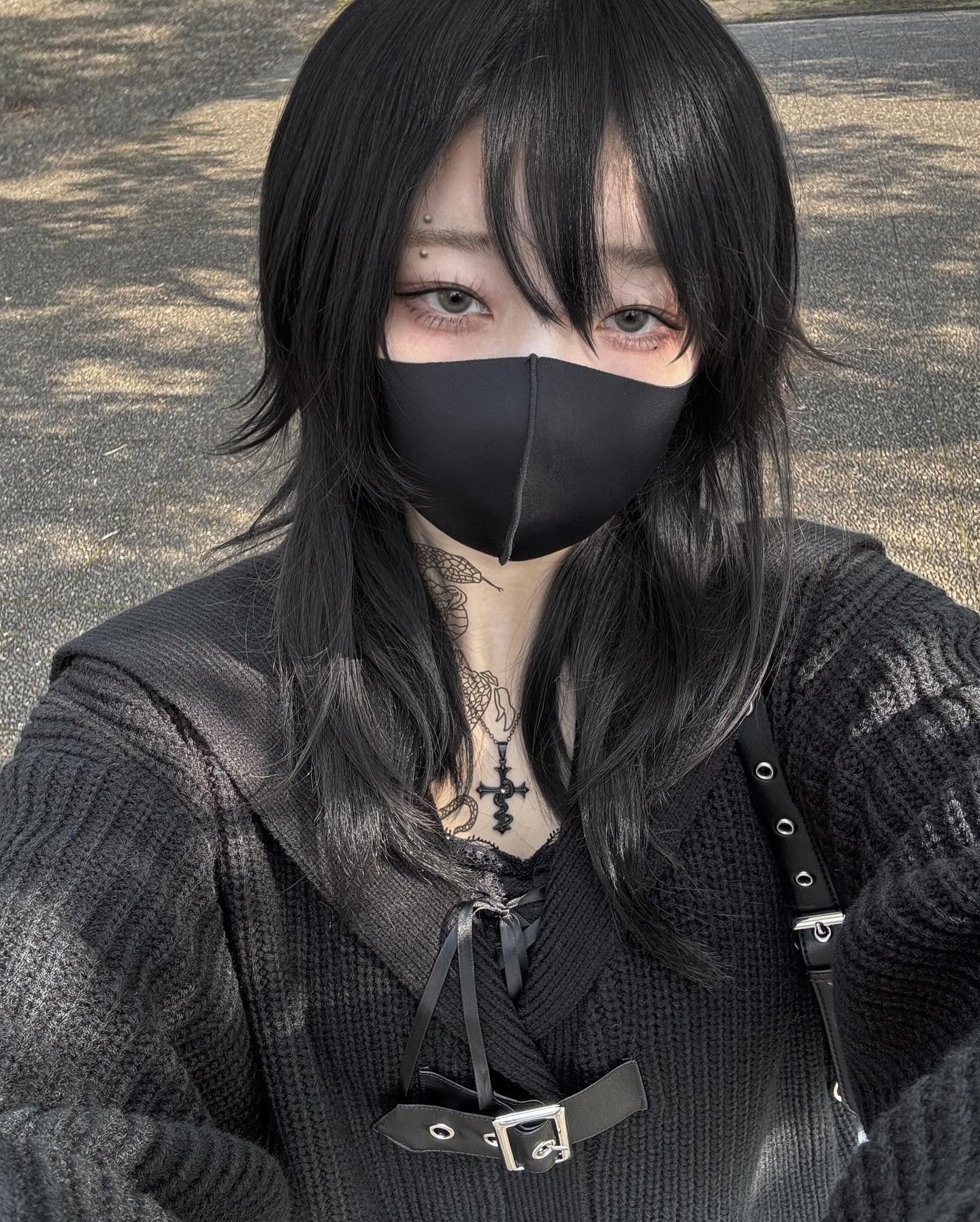 【再販】gibous knit belt sailor cardigan black