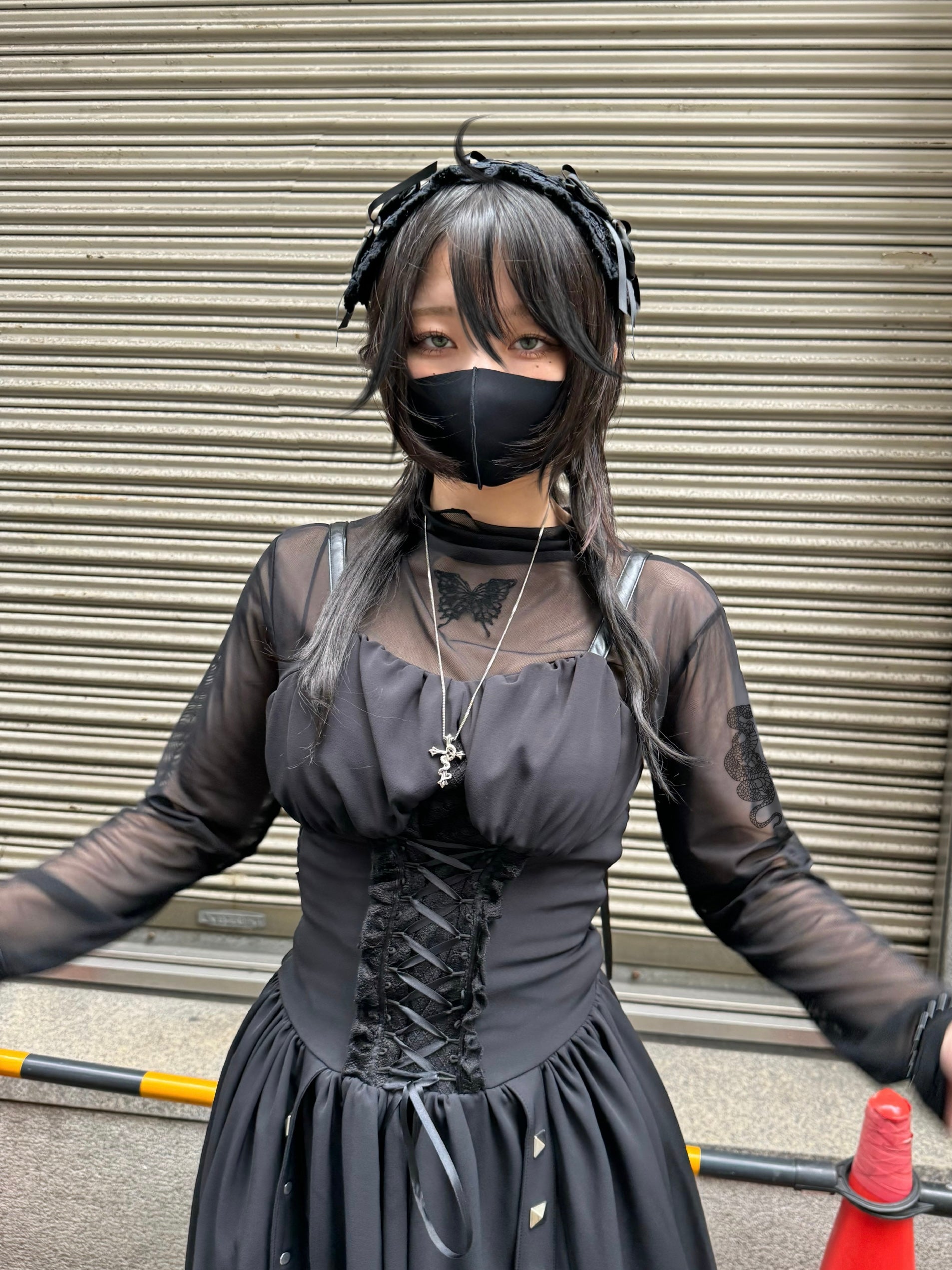 【再販】gibous tattoo sheer tops