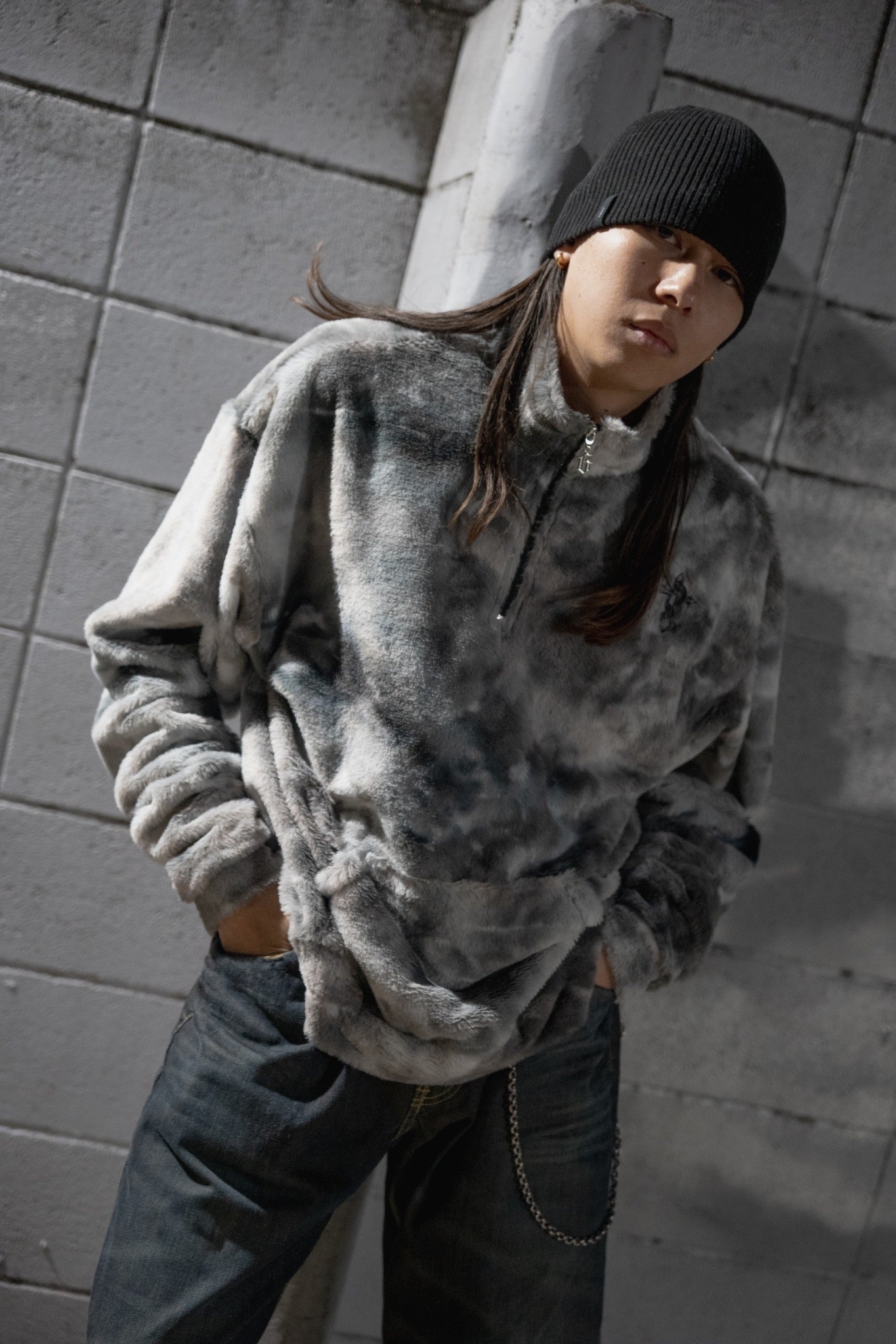【再販】lhp tie-dye cross half zip light