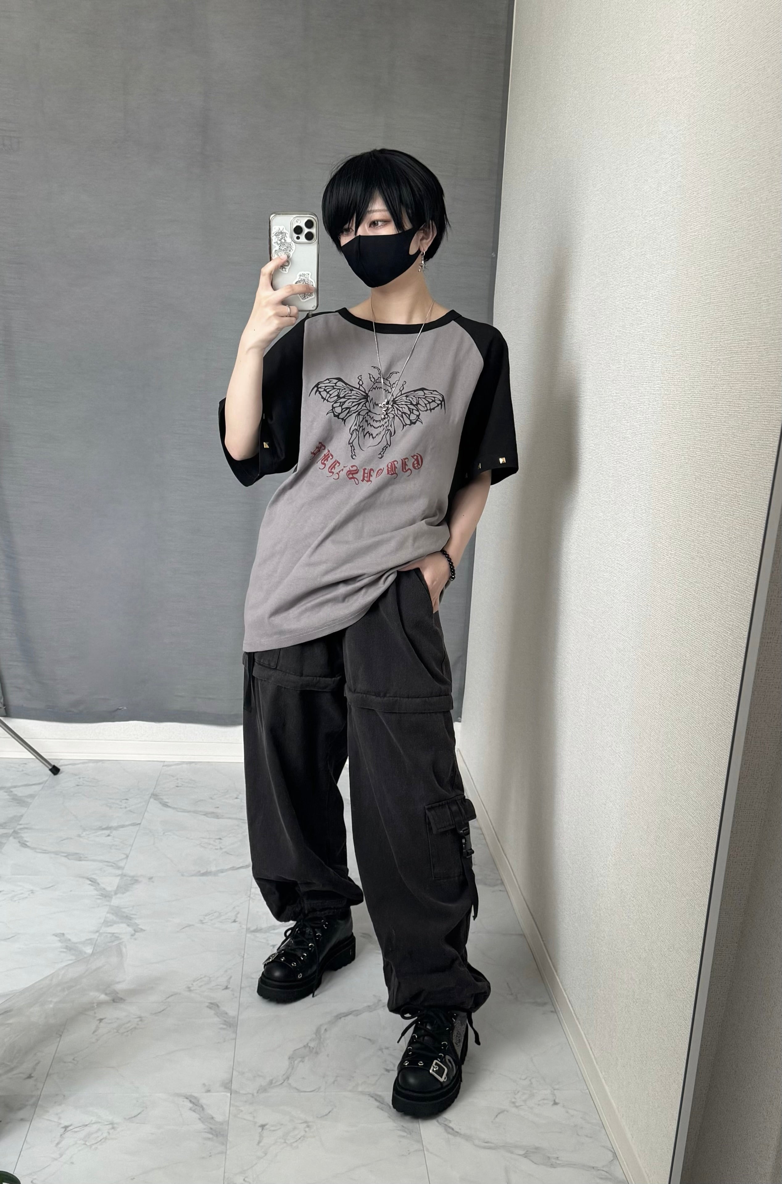 【再販】gibous scorpion zipper cargo trousers dark denim