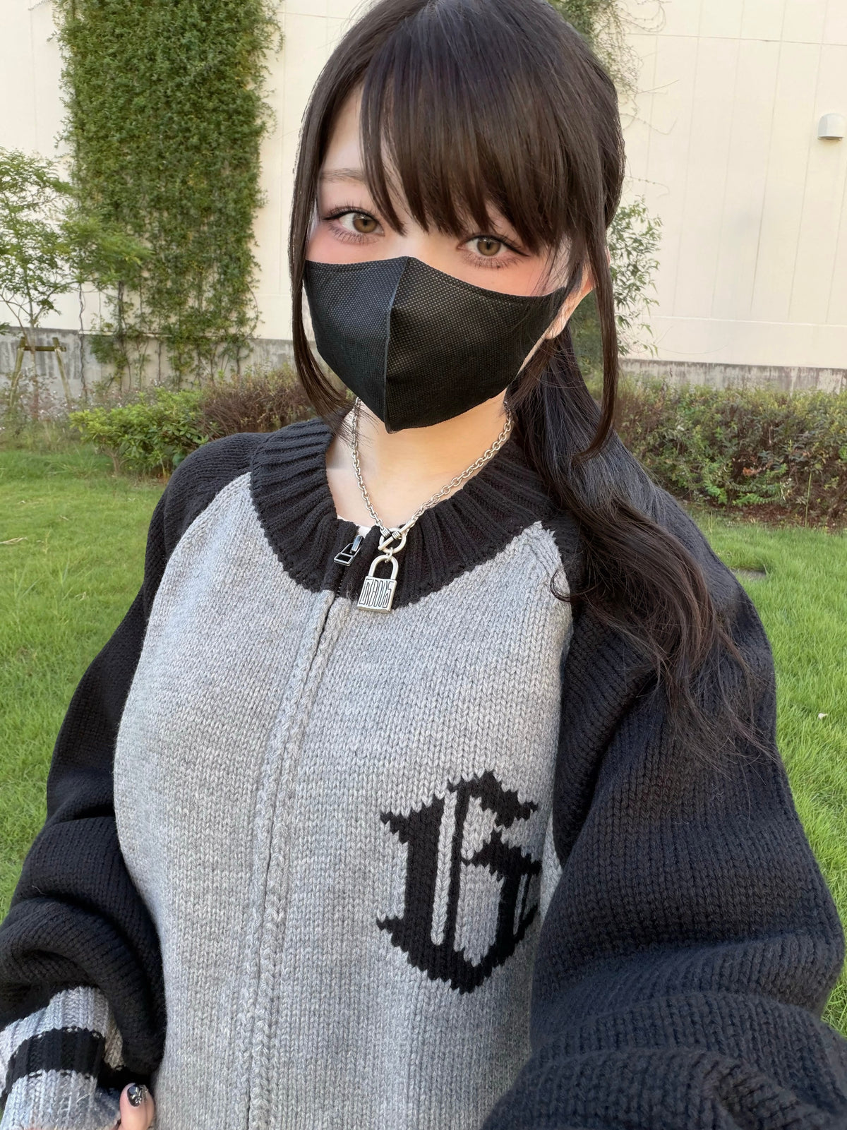 gibous G knit neck raglan knit jacket