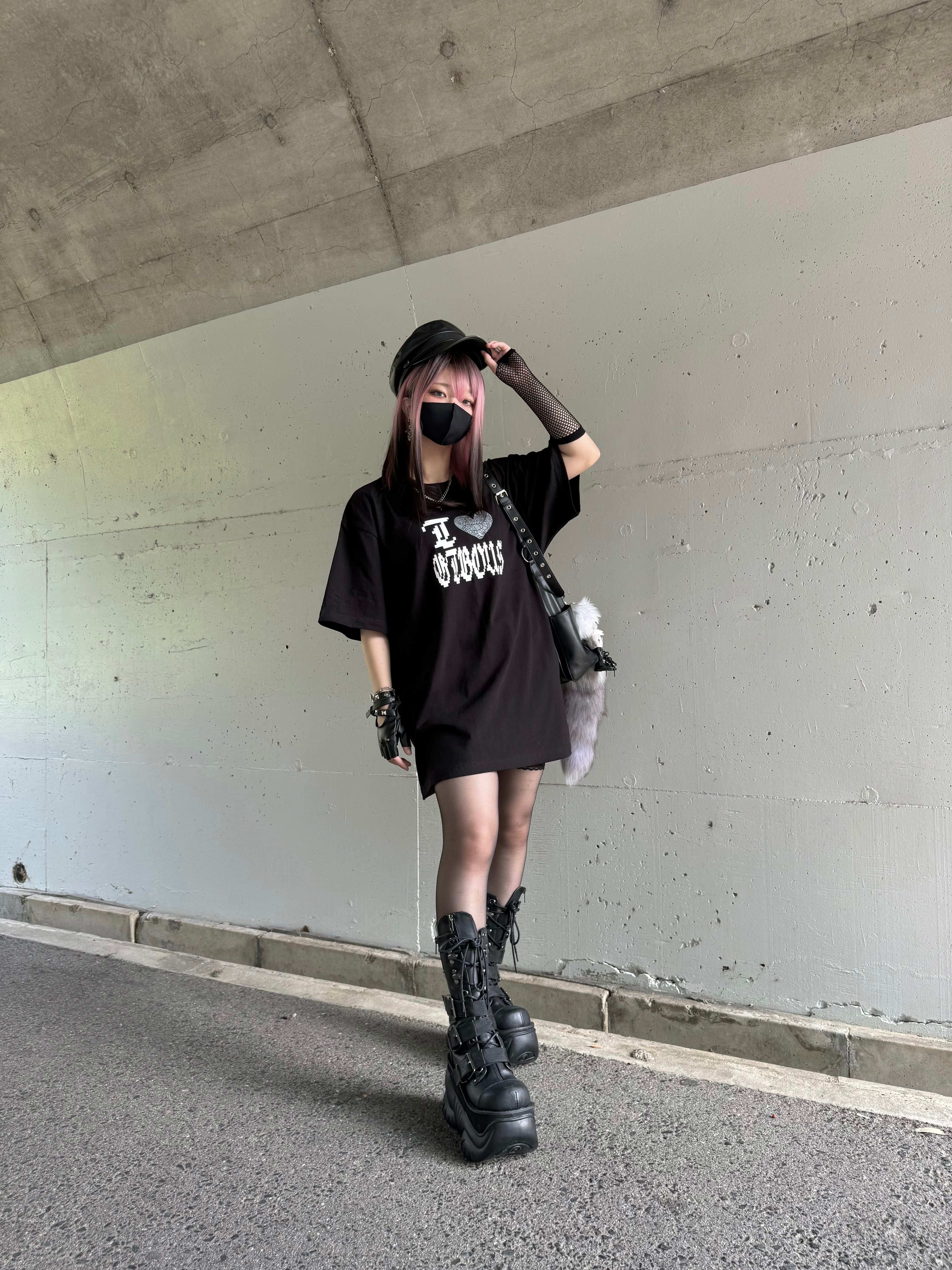 gibous I ♡ t shirt black short/normal