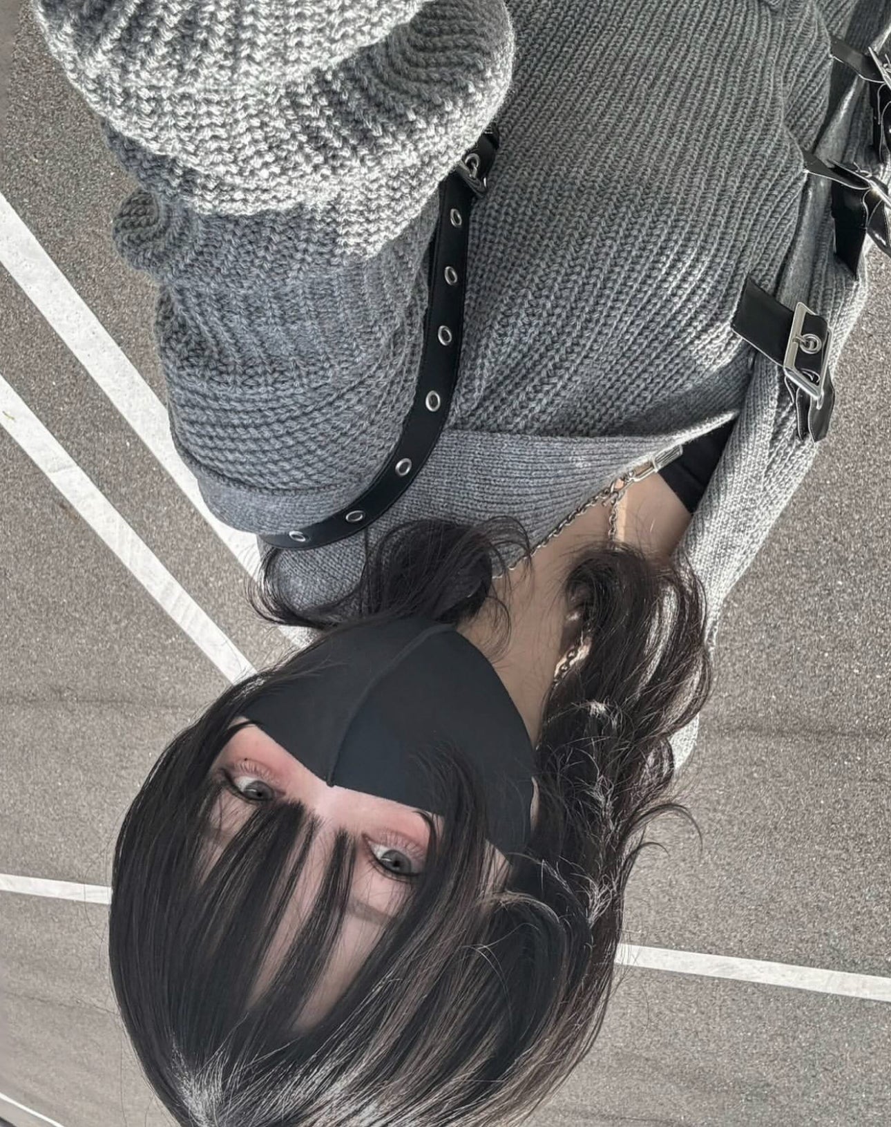 【再販】gibous knit belt sailor cardigan gray