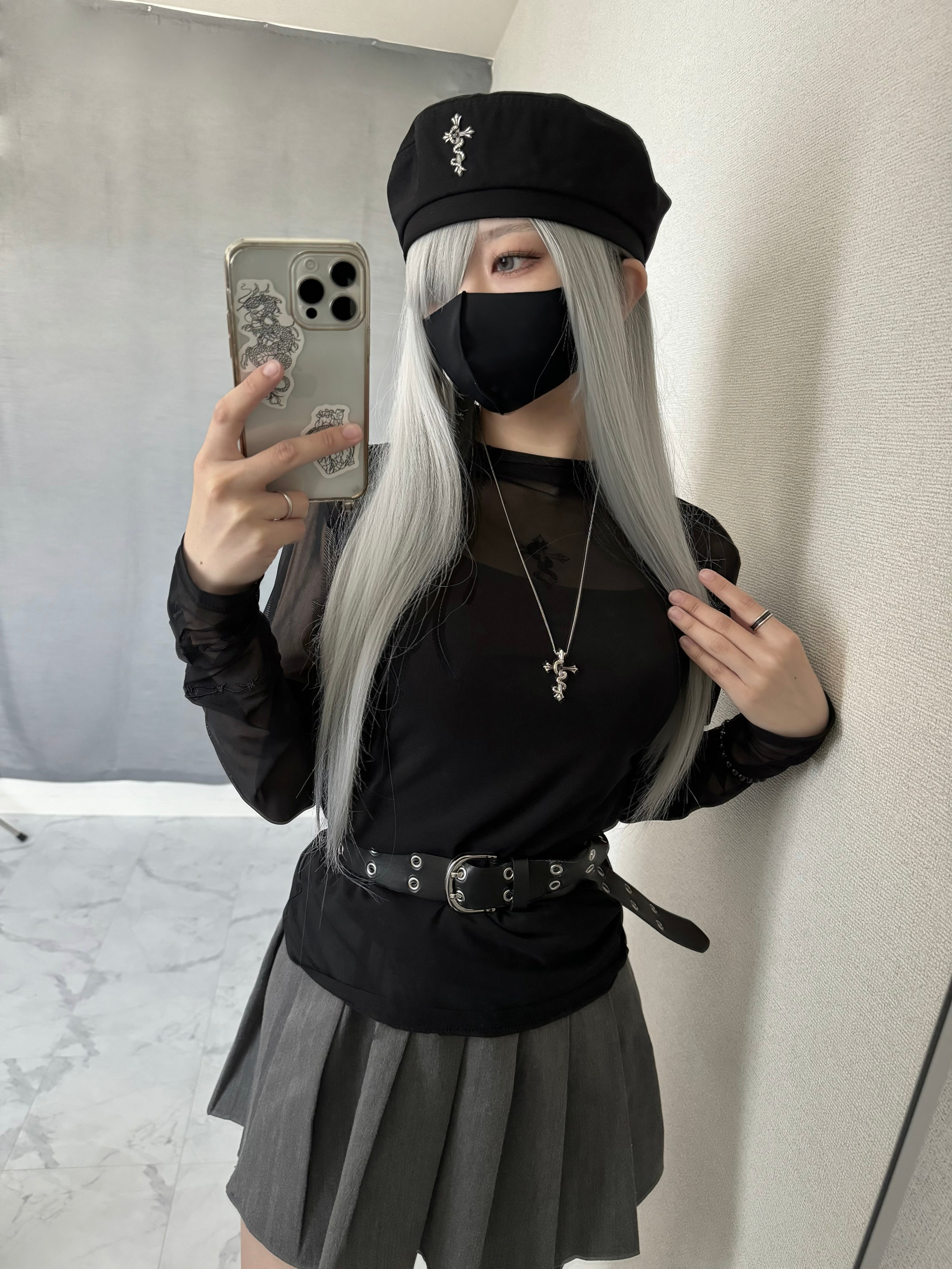 【再販】gibous tattoo sheer tops