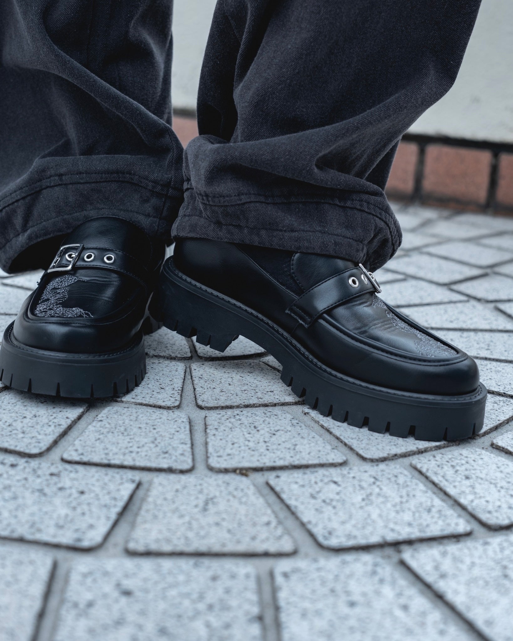 【受注生産】gibous snake scorpion belt loafers