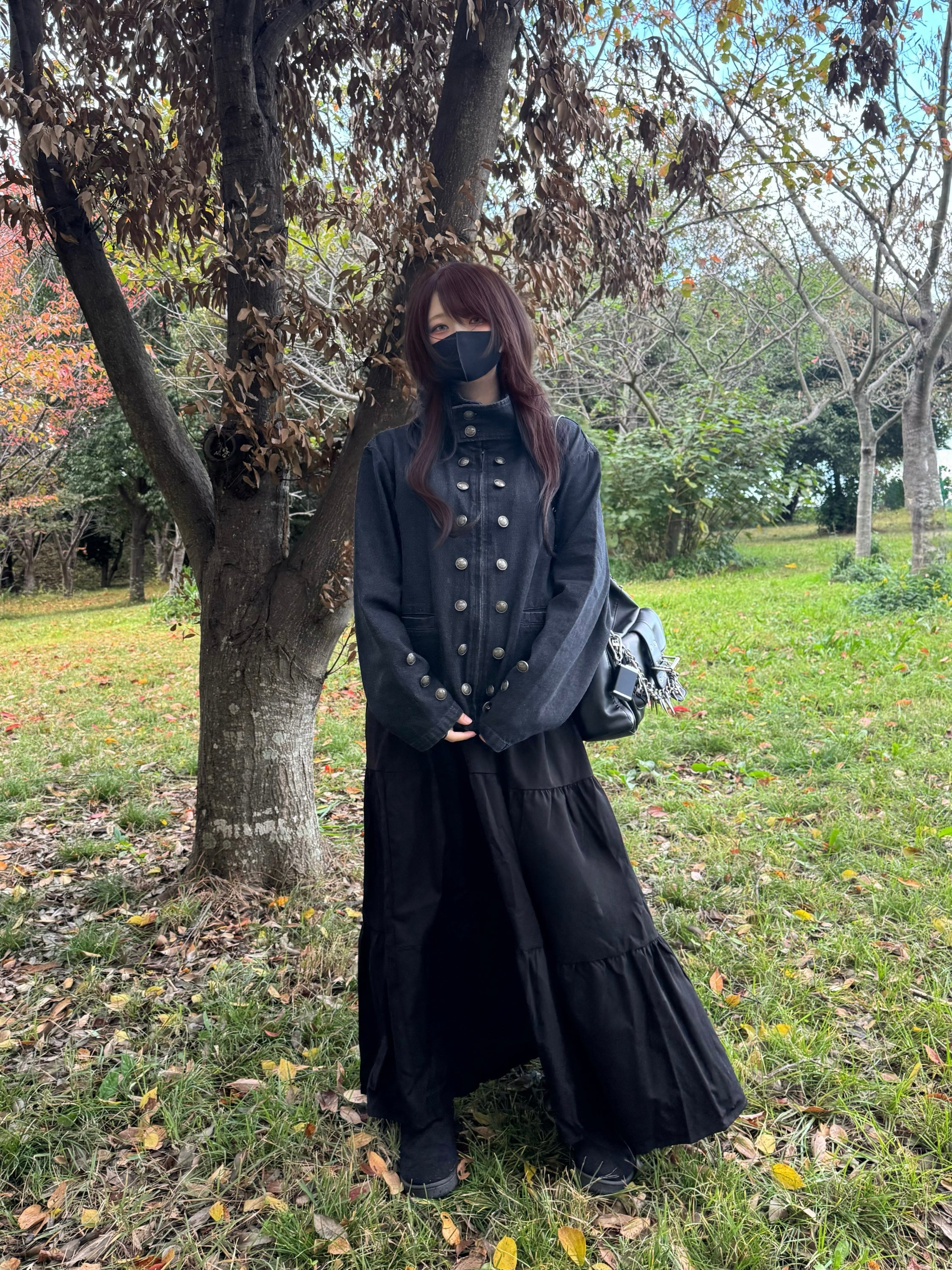 gibous Military Button Dark Denim Jacket